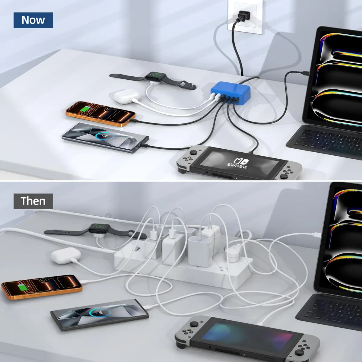 BOVICAS 100W 6 in 1 USB Charger | Fast Charging Multiport Station for Multiple Devices - view 8