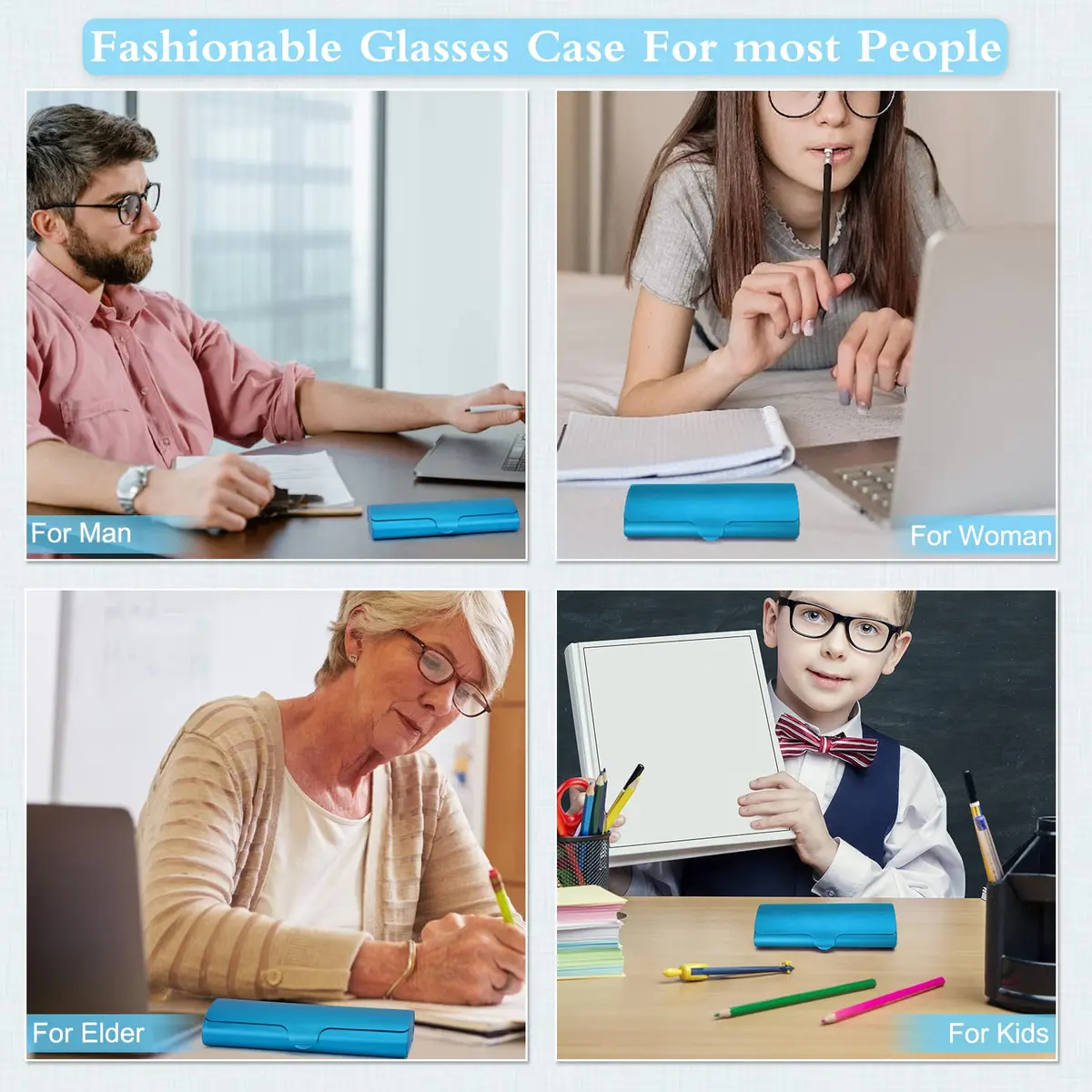 Hifot Aluminium Glasses Case Slim Royal Blue | Durable Hard Shell Eyewear Protection - view 6