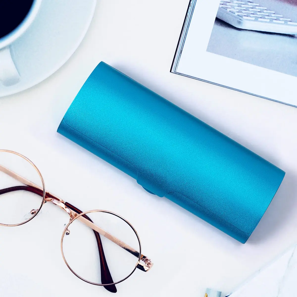 Hifot Aluminium Glasses Case Slim Royal Blue | Durable Hard Shell Eyewear Protection - view 7
