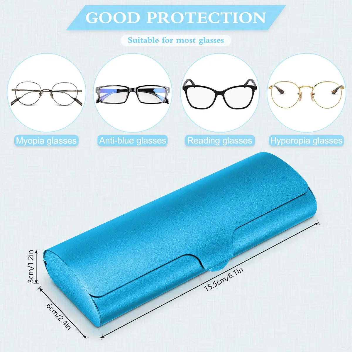 Hifot Aluminium Glasses Case Slim Royal Blue | Durable Hard Shell Eyewear Protection - view 2