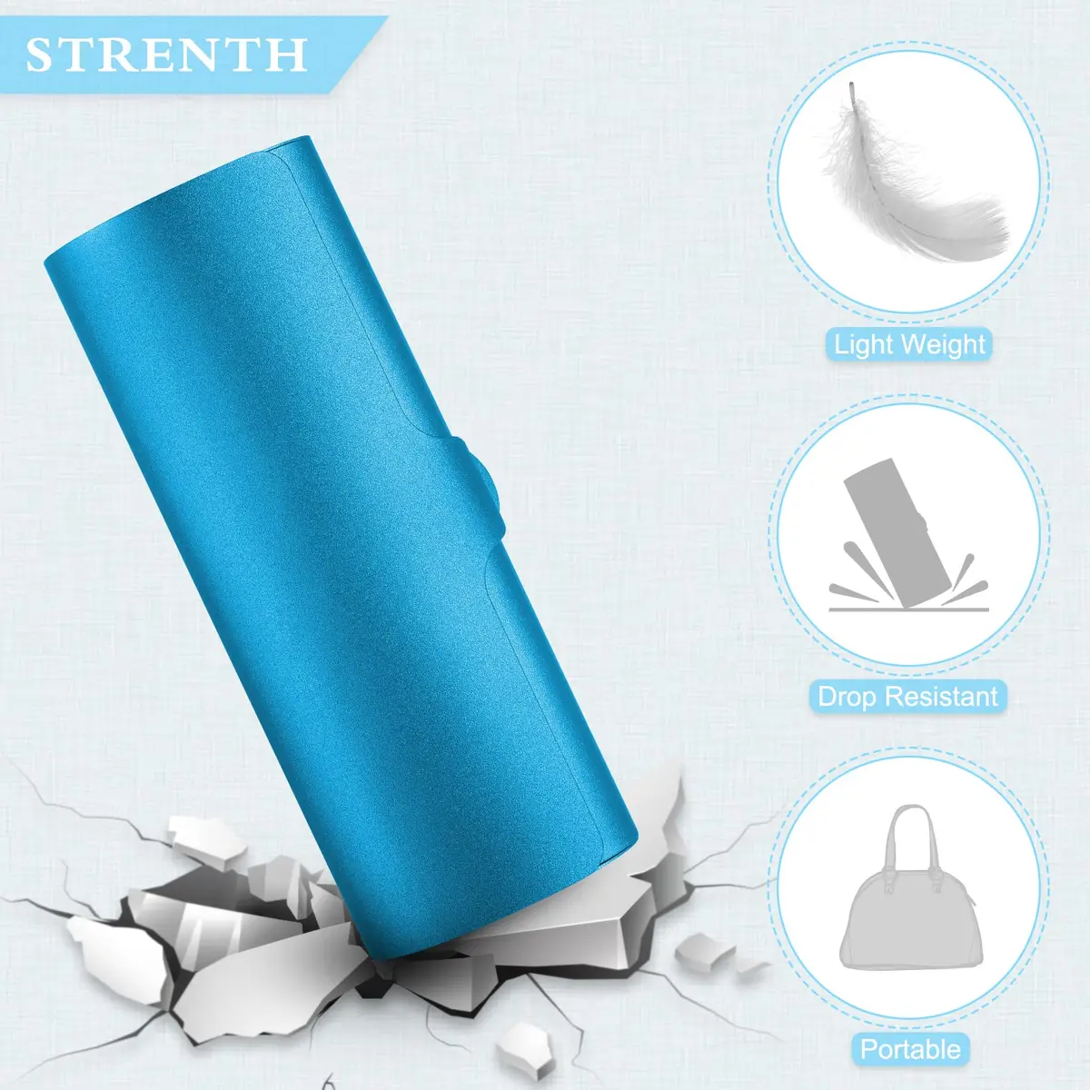 Hifot Aluminium Glasses Case Slim Royal Blue | Durable Hard Shell Eyewear Protection - view 4