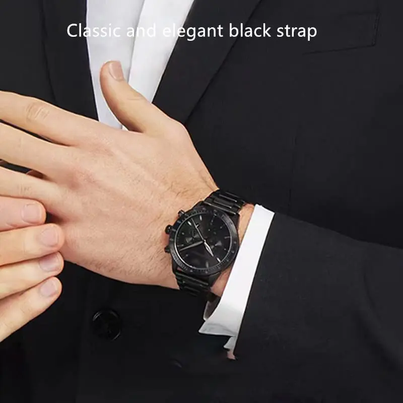 Niziruoup 19mm Black Stainless Steel Watch Band | Adjustable Metal Strap for Smartwatches & Traditional Watches - view 6