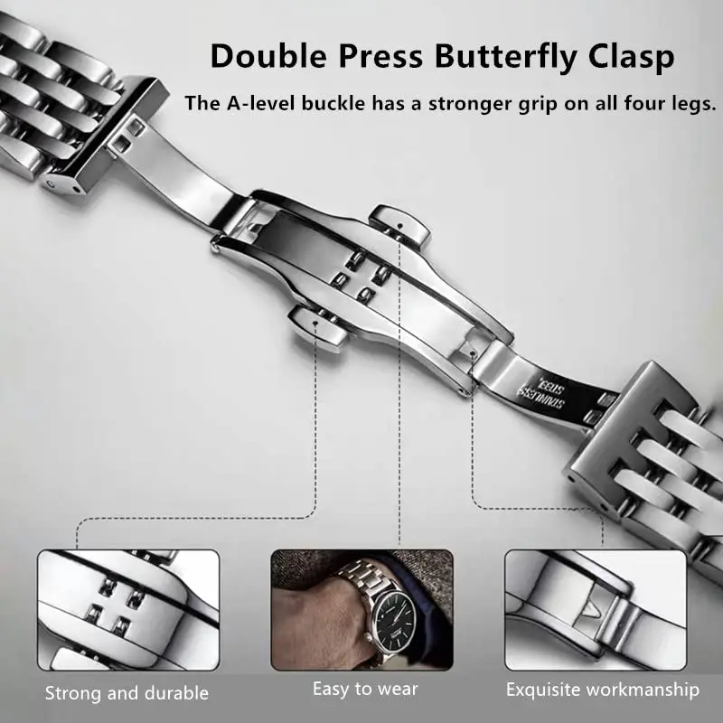 Niziruoup Stainless Steel Watch Band 18mm (0.71 in) | Universal Metal Watch Strap for Smartwatches and Traditional Watches - view 5