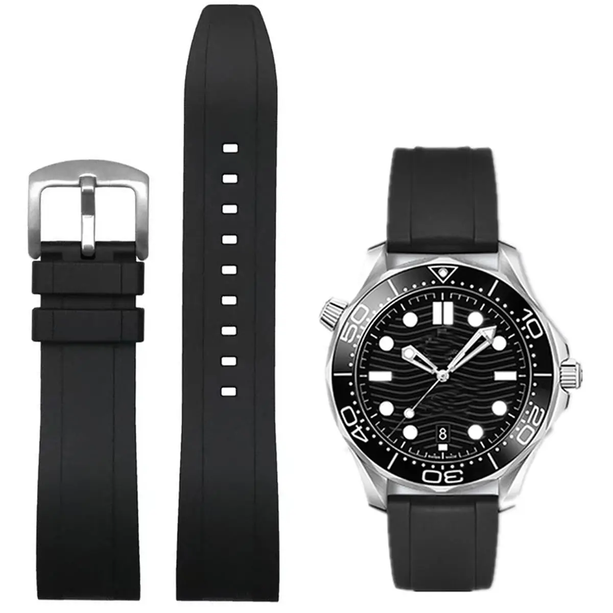 Niziruoup Quick Release Fluororubber Watch Band 22mm | Soft Durable FKM Rubber Replacement Strap for Men & Women - main product image