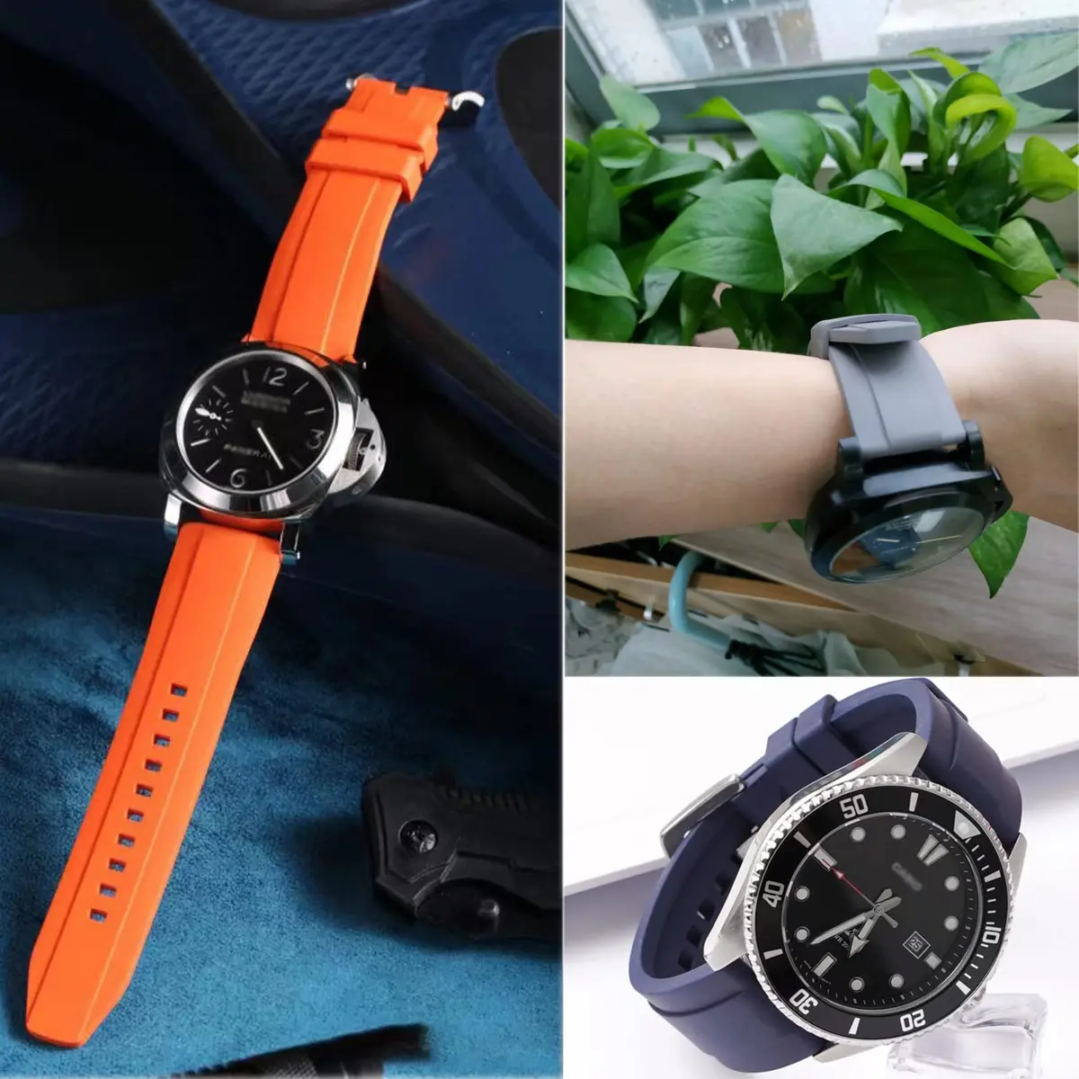 Niziruoup Quick Release Fluororubber Watch Band 22mm | Soft Durable FKM Rubber Replacement Strap for Men & Women - view 7
