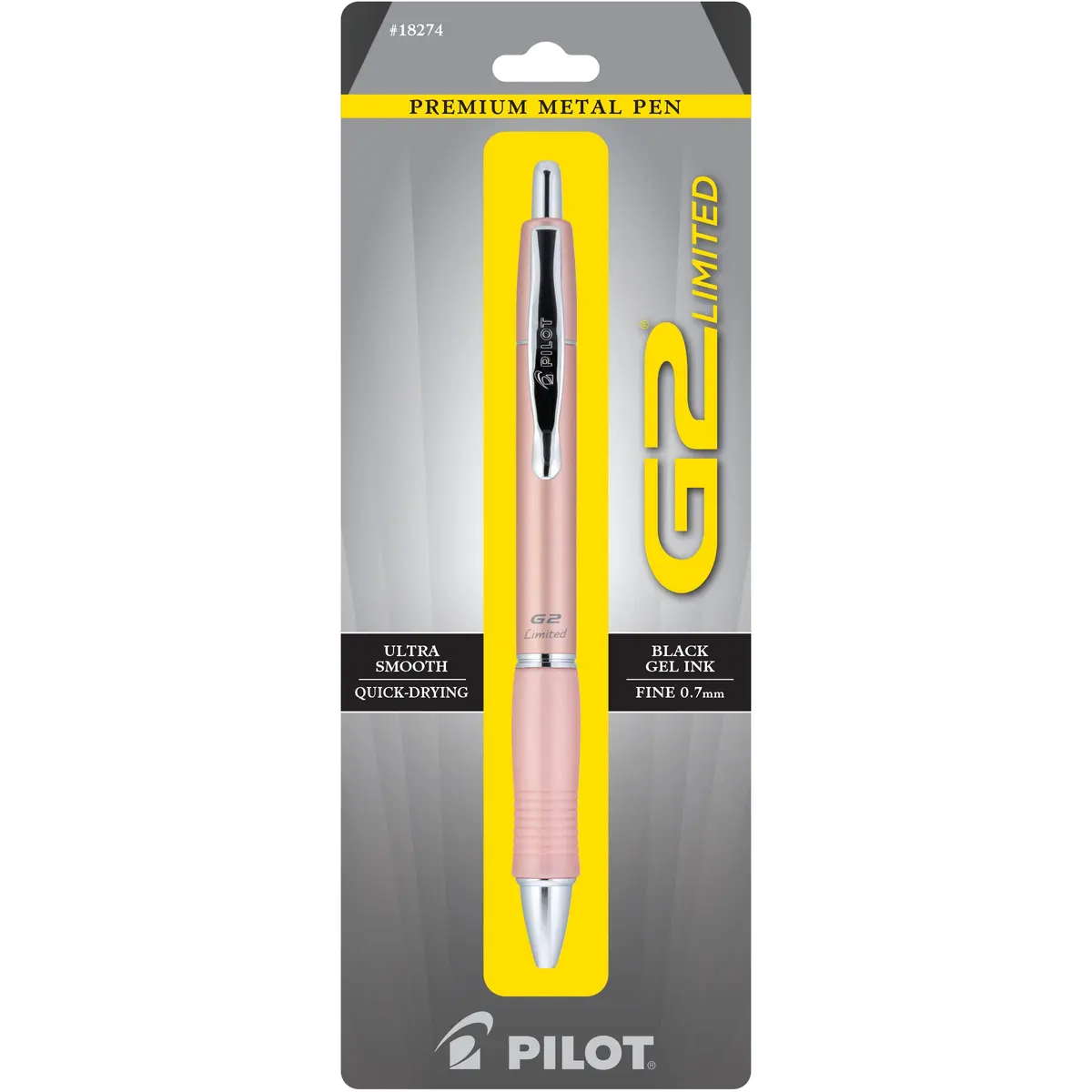 PILOT G2 Limited Gel Pen, Fine Point 0.7mm, Rose Gold Barrel | Smooth Ink Flow Writing Instrument - main product image