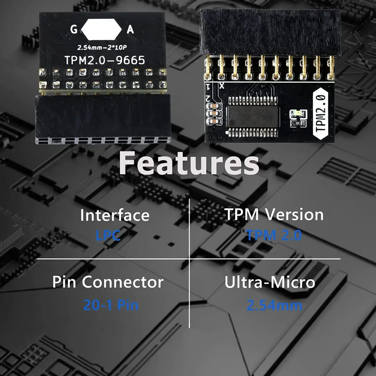 AMONIDA TPM 2.0 Encryption Security Module 20Pin | Secure Your PC Data - view 4
