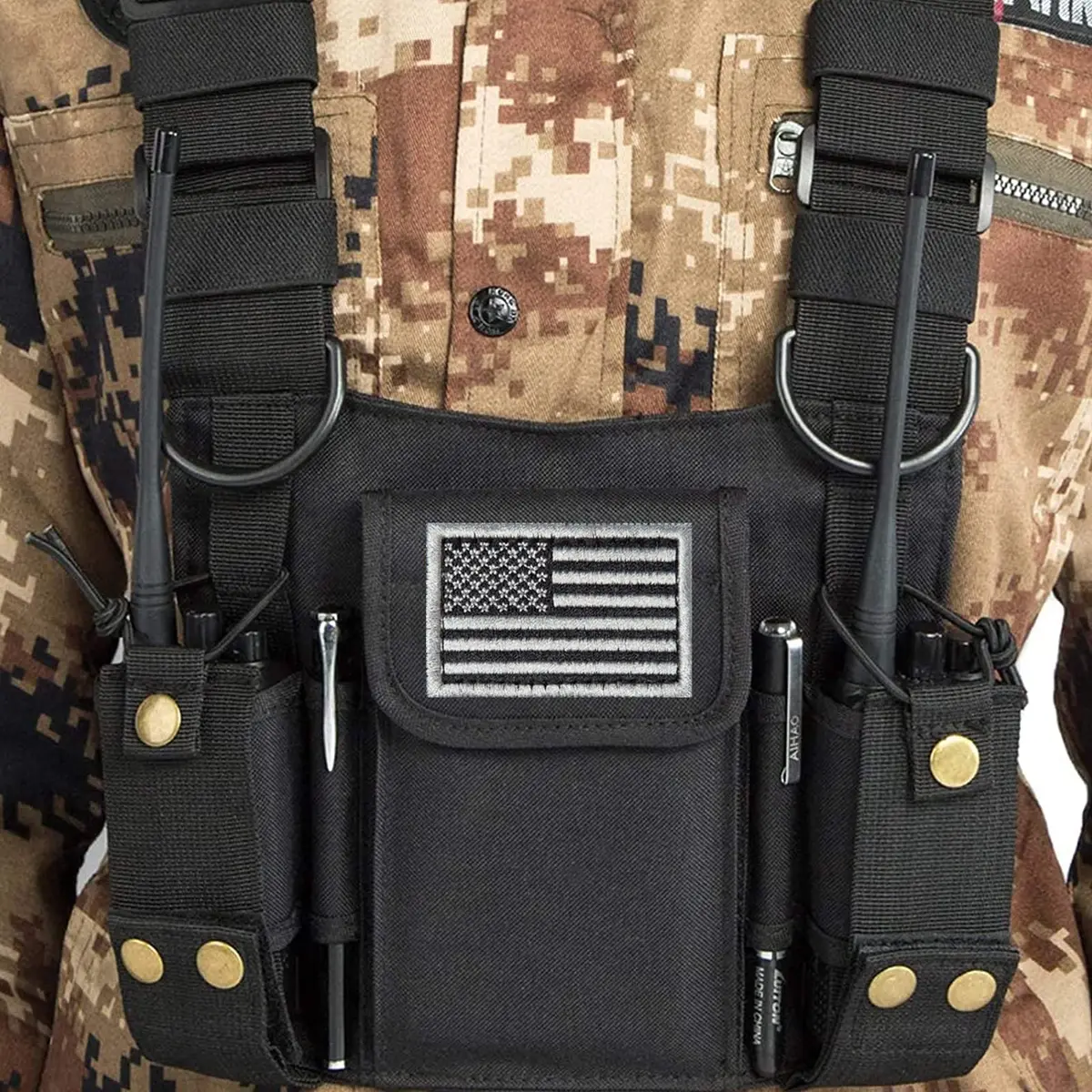 LUITON Radio Shoulder Holster Chest Harness Holder Vest Rig for Two Way Radio 4 Pack | Adjustable Nylon Chest Pouch for Kenwood, Baofeng, Retevis - view 2