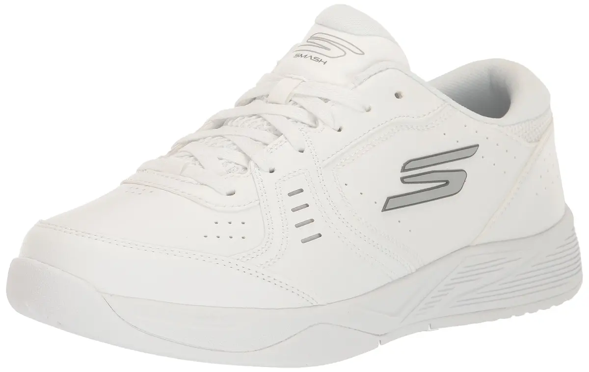 Skechers Men's Viper Court Smash Pickleball Sneakers, White, 8 X-Wide | Athletic Court Performance - main product image
