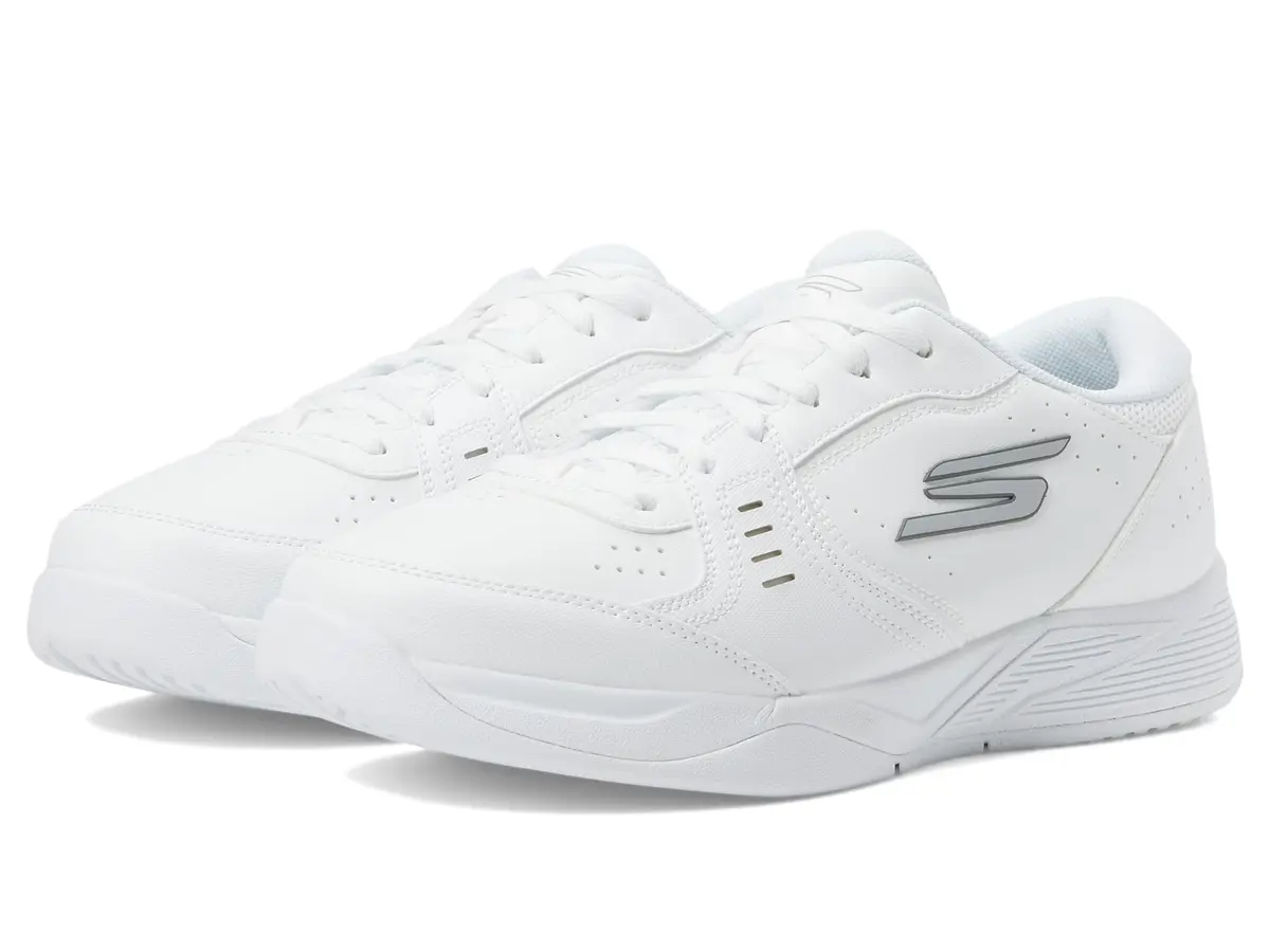 Skechers Men's Viper Court Smash Pickleball Sneakers, White, 8 X-Wide | Athletic Court Performance - view 2