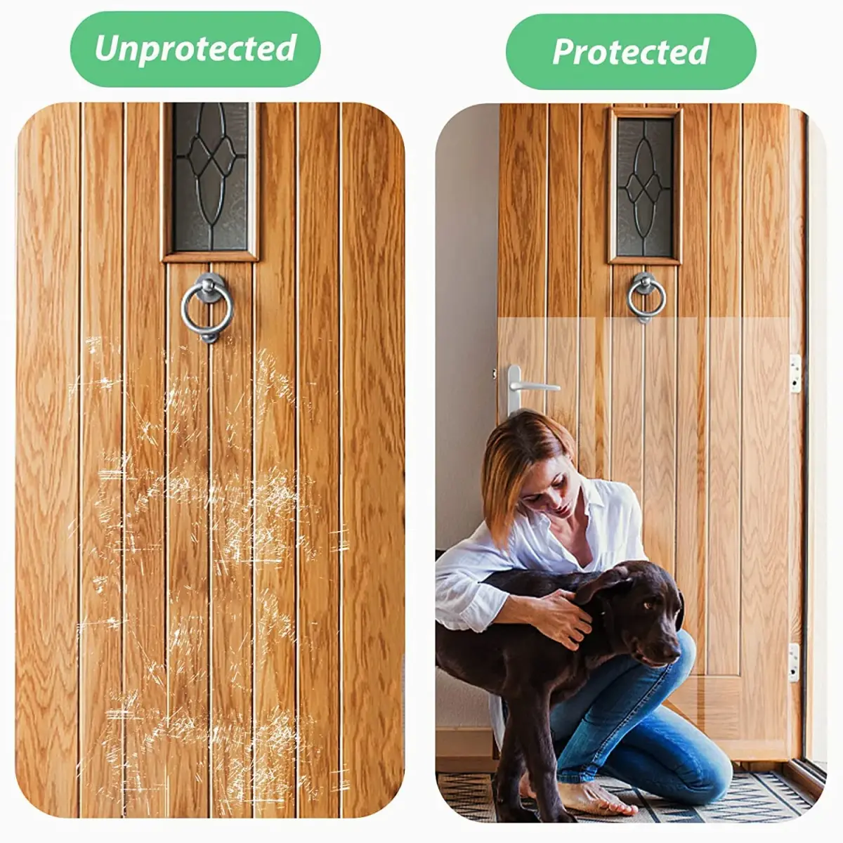 CHUANGSEED Clear Pet Door Protector 299.7 cm x 20.8 cm | Stops Pet Scratching on Doors & Frames - view 5
