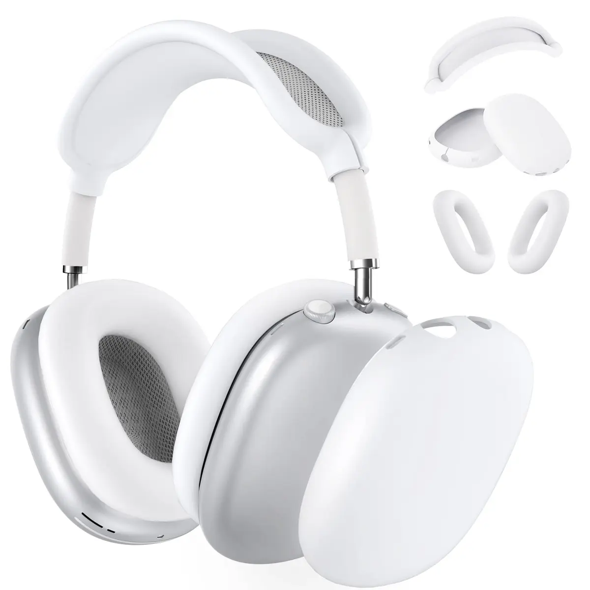 MINDRESY White Silicone Case Cover for AirPods Max 2 / AirPods Max Headphones | 360° Protection, Waterproof & Slim Fit - main product image
