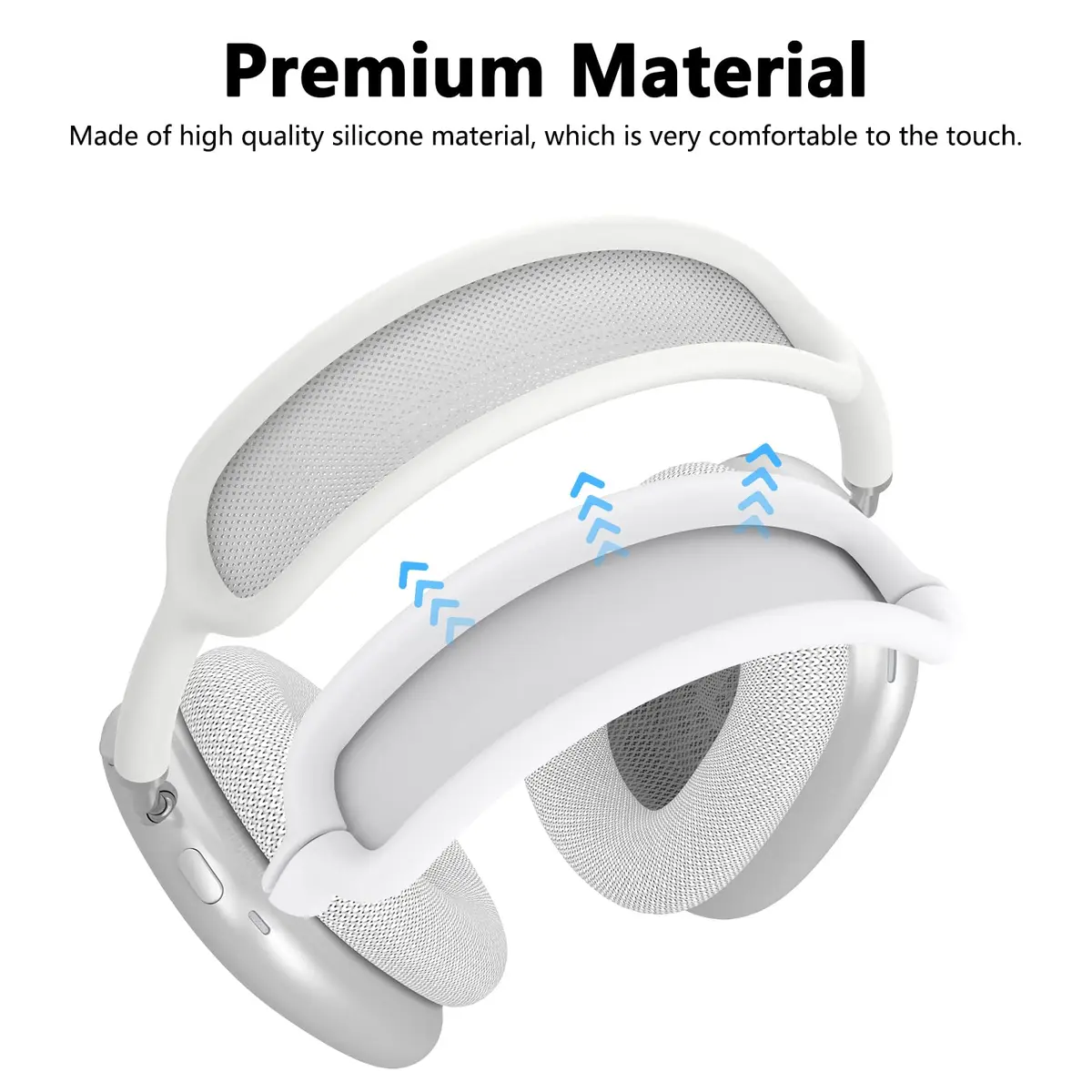 MINDRESY White Silicone Case Cover for AirPods Max 2 / AirPods Max Headphones | 360° Protection, Waterproof & Slim Fit - view 7