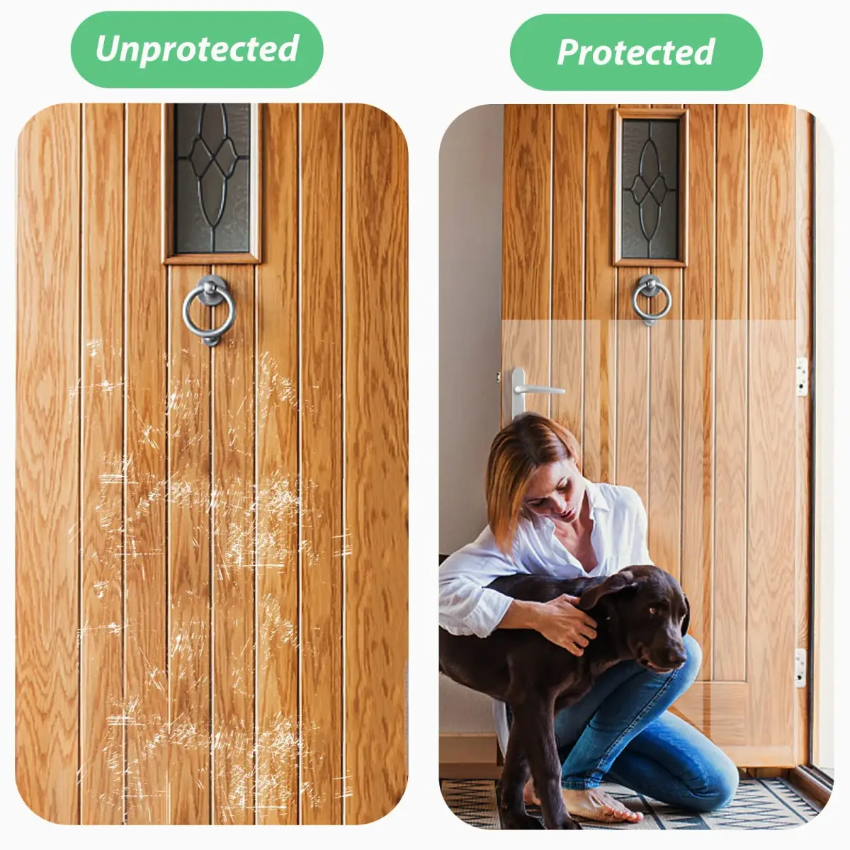 CHUANGSEED Clear Pet Door Protector 200" x 8.2" | Stops Dog & Cat Scratching - view 2