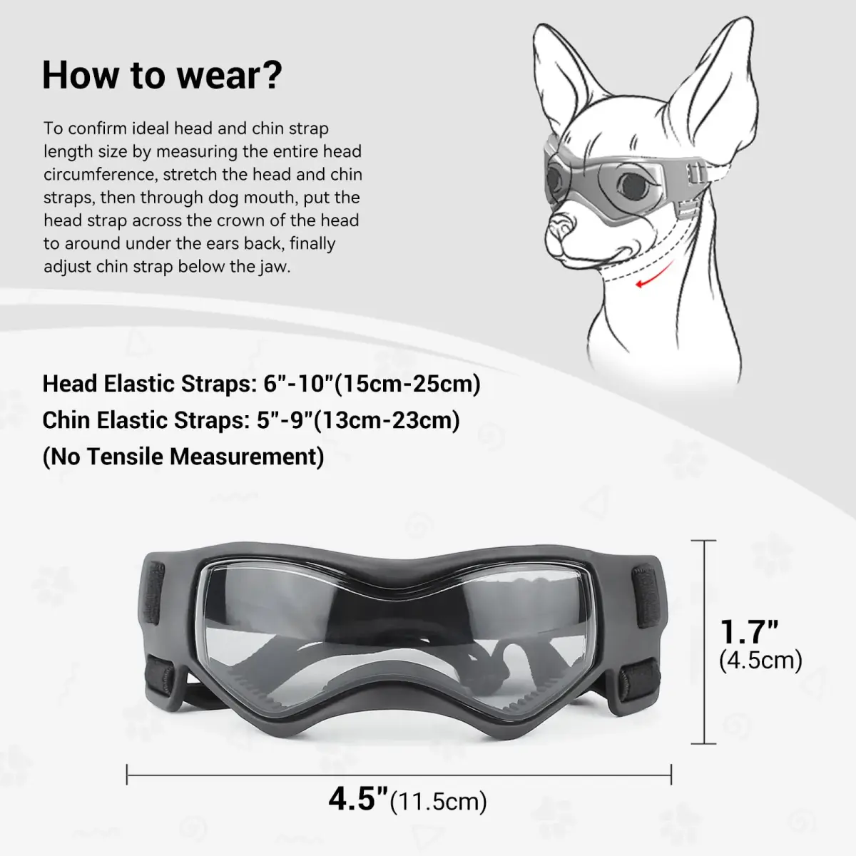 Enjoying Cool Black Dog Goggles for Small Breeds | UV Protection, Windproof & Adjustable - view 4