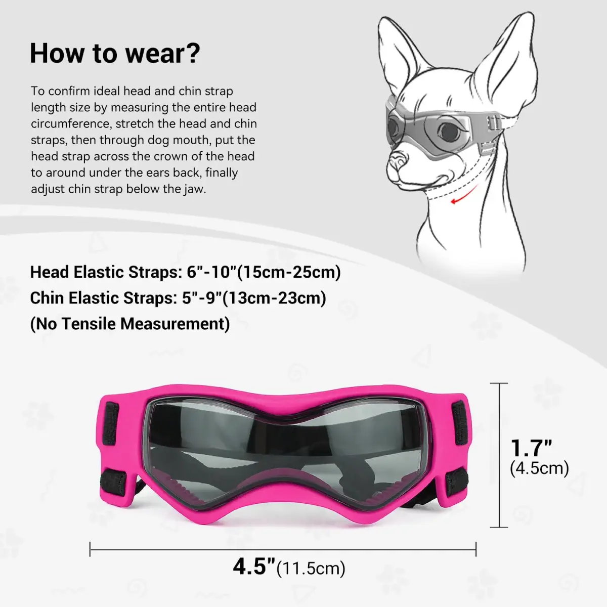 Enjoying Cool Pink Small Breed Dog Goggles - UV Protection, Windproof, Adjustable - view 4
