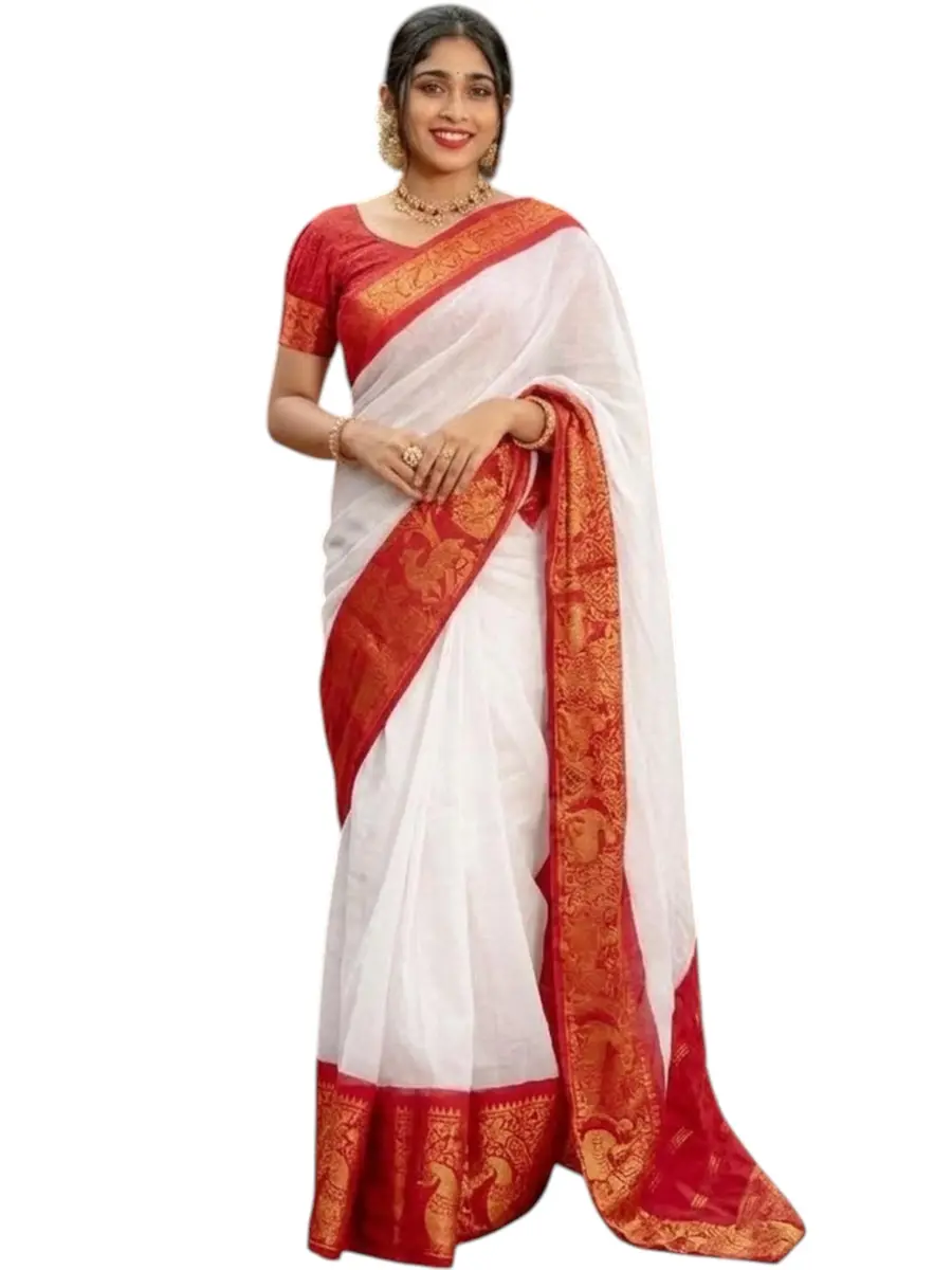 Flosive Women's Banarasi Silk Saree with Soft Silk Blouse Piece | 5.50 mtr (18 ft) Saree, 0.80 mtr Blouse - main product image