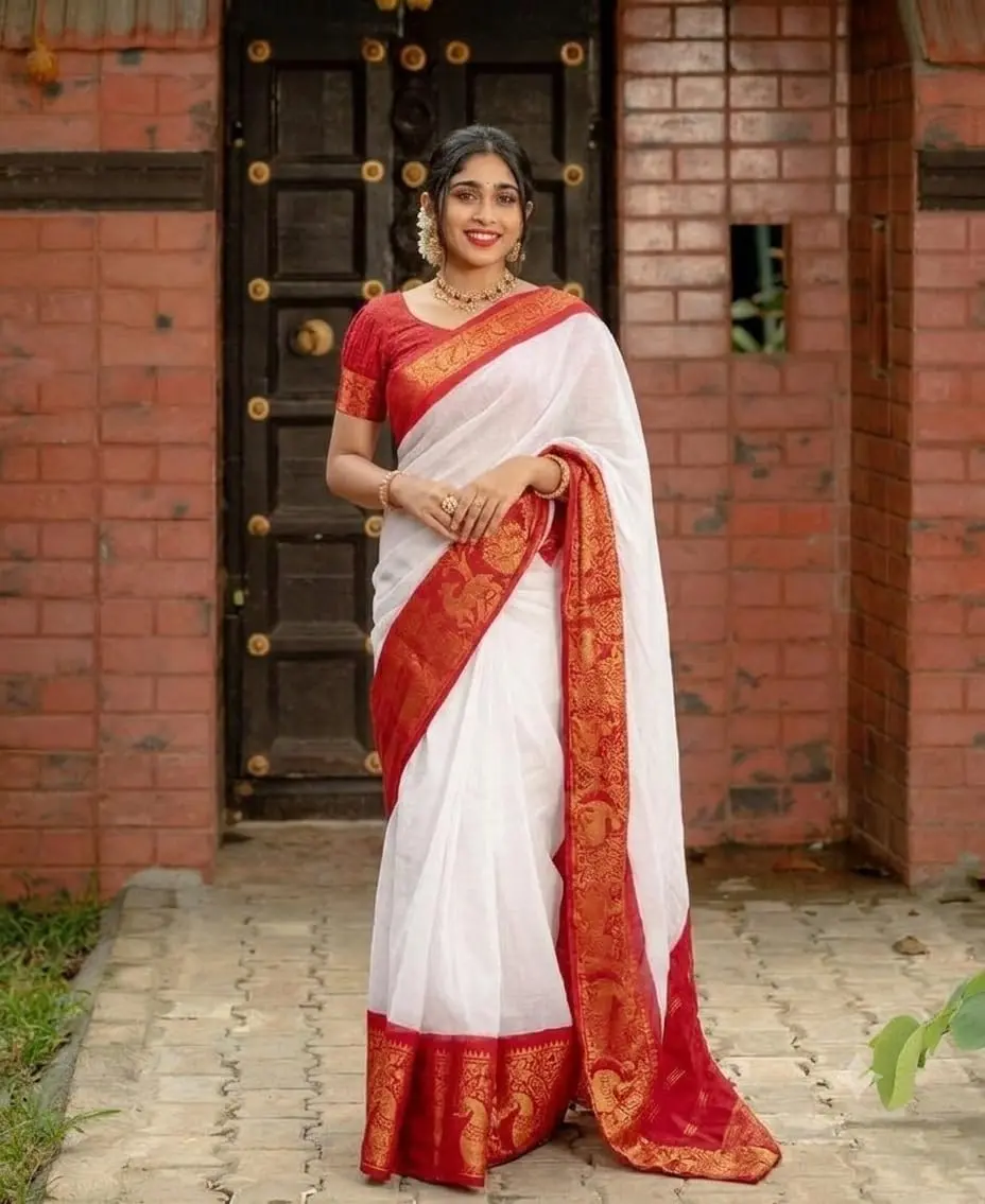 Flosive Women's Banarasi Silk Saree with Soft Silk Blouse Piece | 5.50 mtr (18 ft) Saree, 0.80 mtr Blouse - view 6