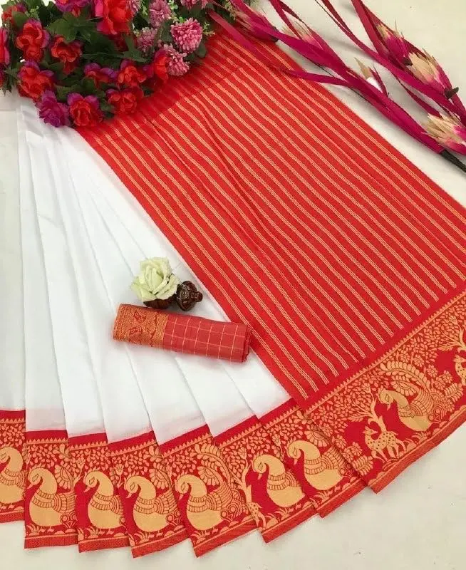 Flosive Women's Banarasi Silk Saree with Soft Silk Blouse Piece | 5.50 mtr (18 ft) Saree, 0.80 mtr Blouse - view 8