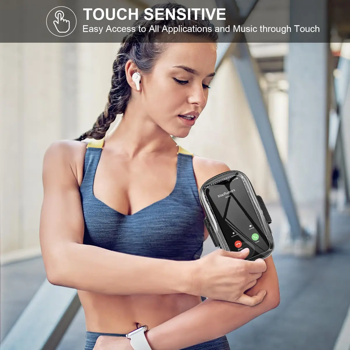 NITMTYOU Phone Holder for Running & Exercise | Universal Armband for iPhone 16 15 14 Plus 13 Pro Max 12 11 X Samsung up to 6.9'' - view 4