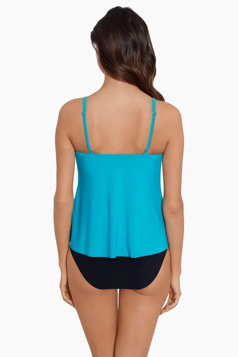 MagicSuit Chloe Tankini Soft Cup Bathing Suit Top Separate, Turquoise, 08 | Flattering Fit & Support - view 4