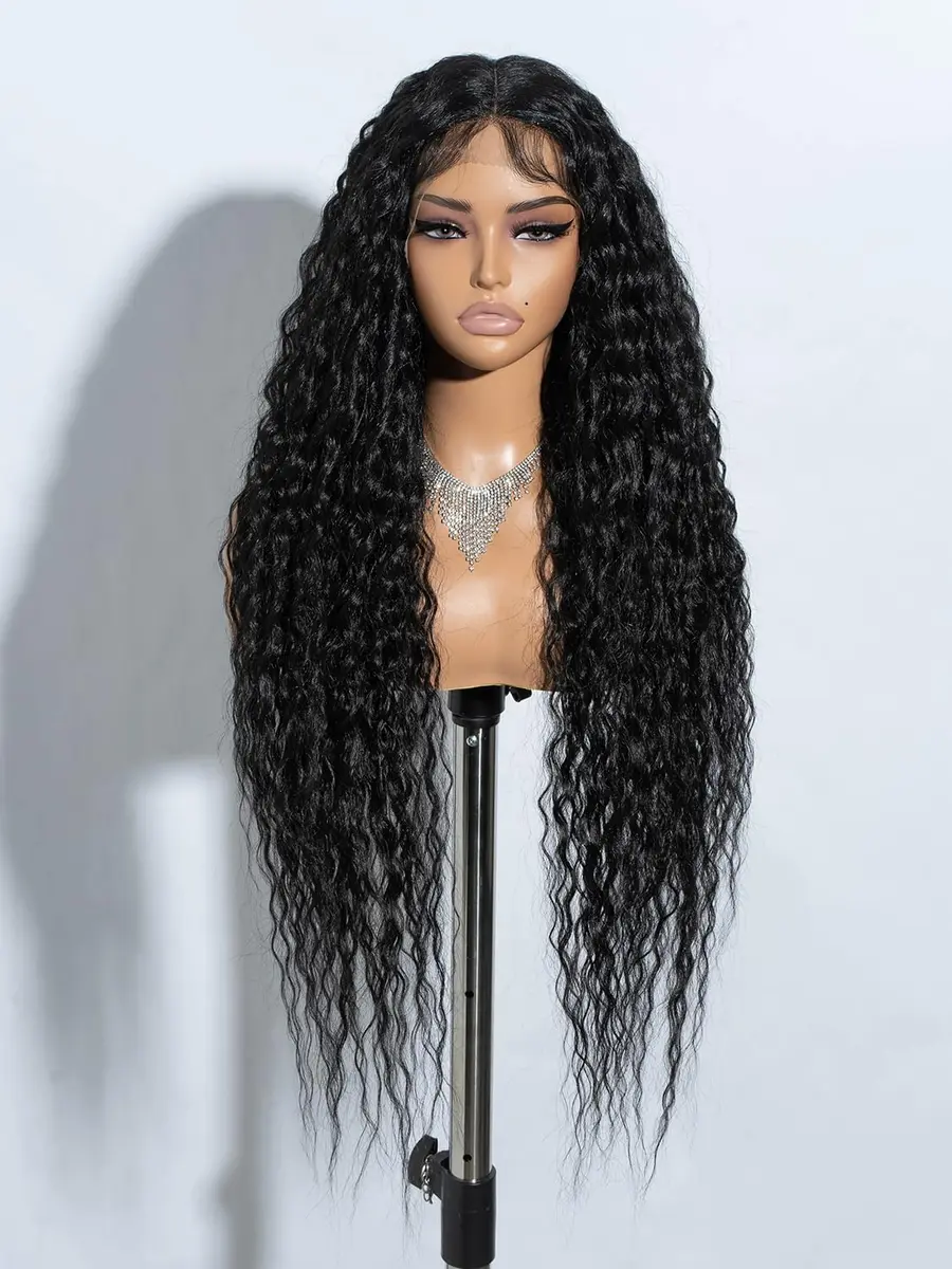 Joedir 32" Deep Curly Wavy Lace Front Synthetic Wig 32in | Heat-Resistant, Pre Plucked Hairline - main product image