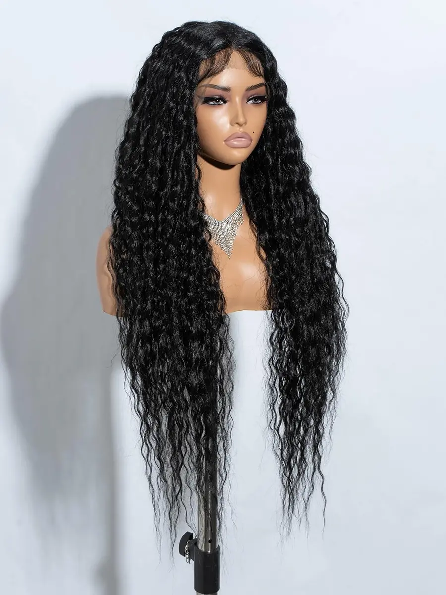 Joedir 32" Deep Curly Wavy Lace Front Synthetic Wig 32in | Heat-Resistant, Pre Plucked Hairline - view 2