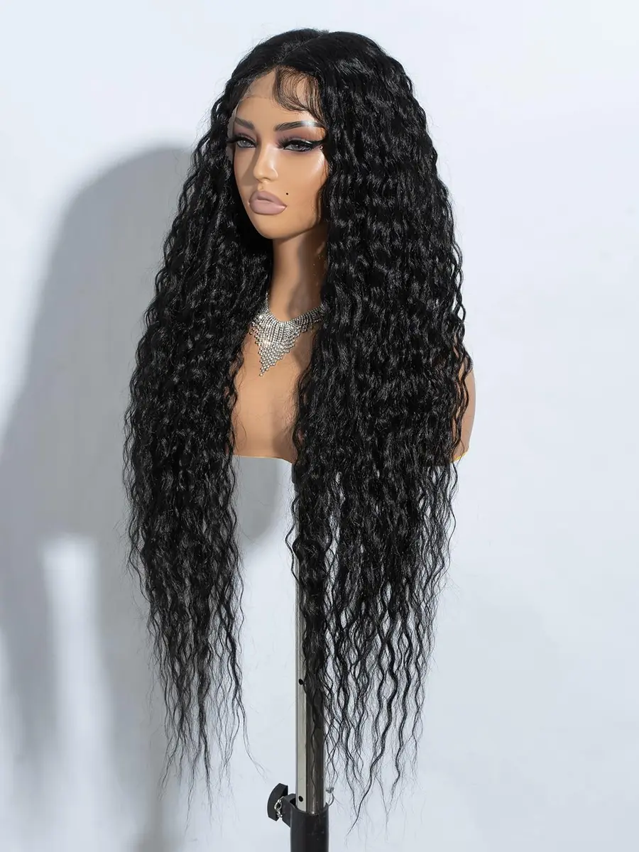 Joedir 32" Deep Curly Wavy Lace Front Synthetic Wig 32in | Heat-Resistant, Pre Plucked Hairline - view 3
