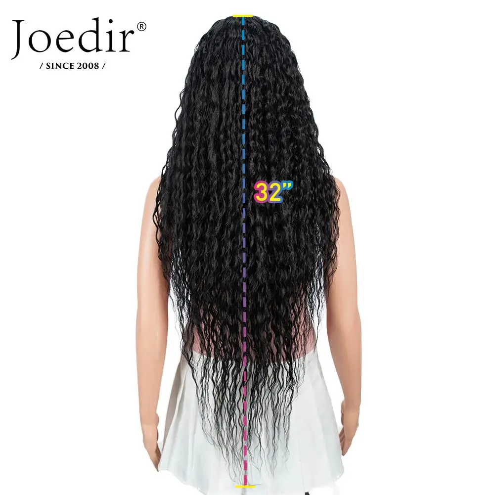 Joedir 32" Deep Curly Wavy Lace Front Synthetic Wig 32in | Heat-Resistant, Pre Plucked Hairline - view 4