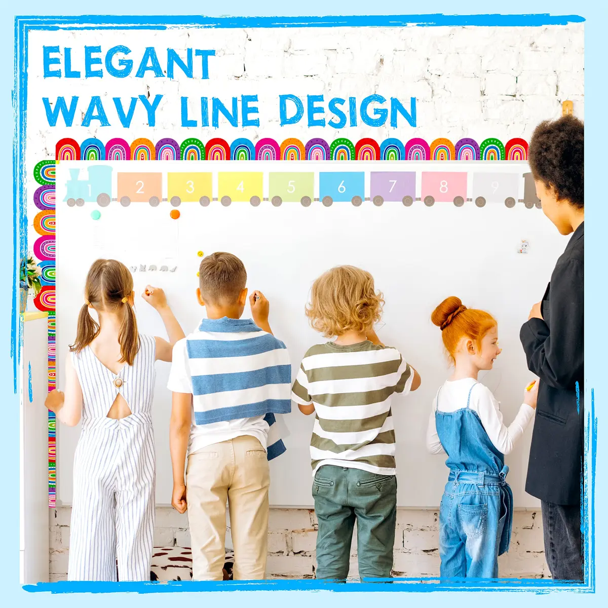 ERKE Rainbow Die-Cut Bulletin Board Borders 60 ft (18.29 m) | Vibrant Classroom Decoration - view 7