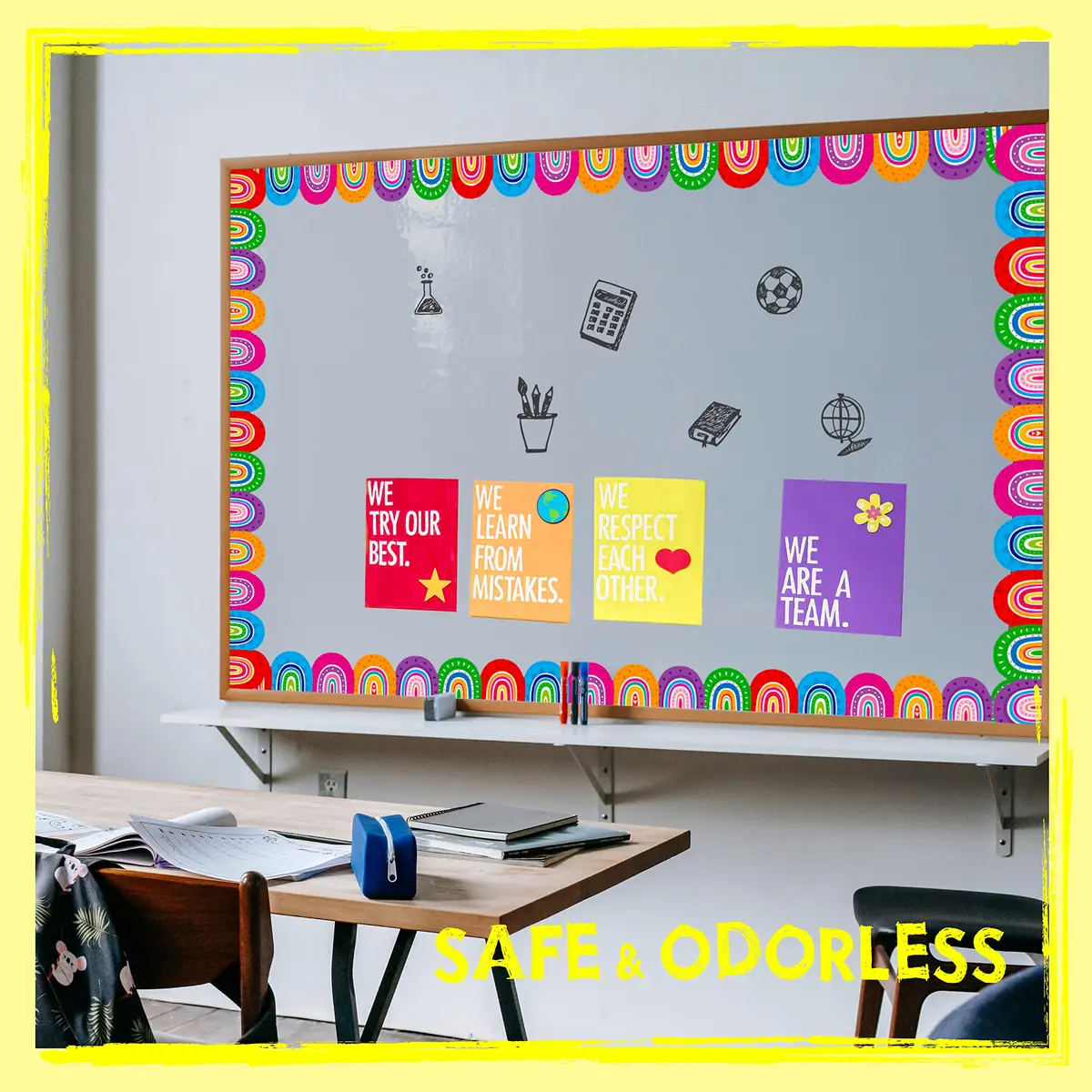 ERKE Rainbow Die-Cut Bulletin Board Borders 60 ft (18.29 m) | Vibrant Classroom Decoration - view 3