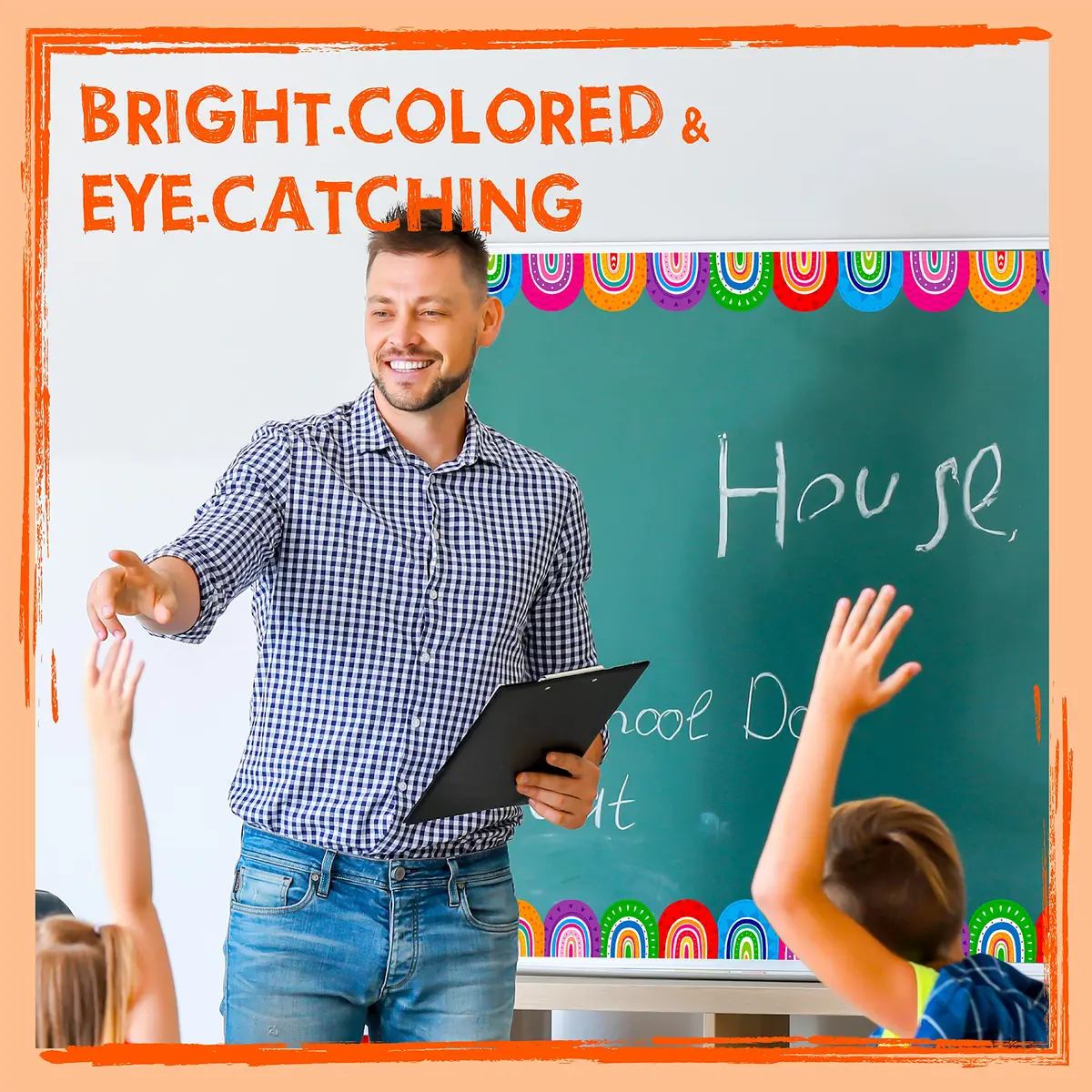 ERKE Rainbow Die-Cut Bulletin Board Borders 60 ft (18.29 m) | Vibrant Classroom Decoration - view 4