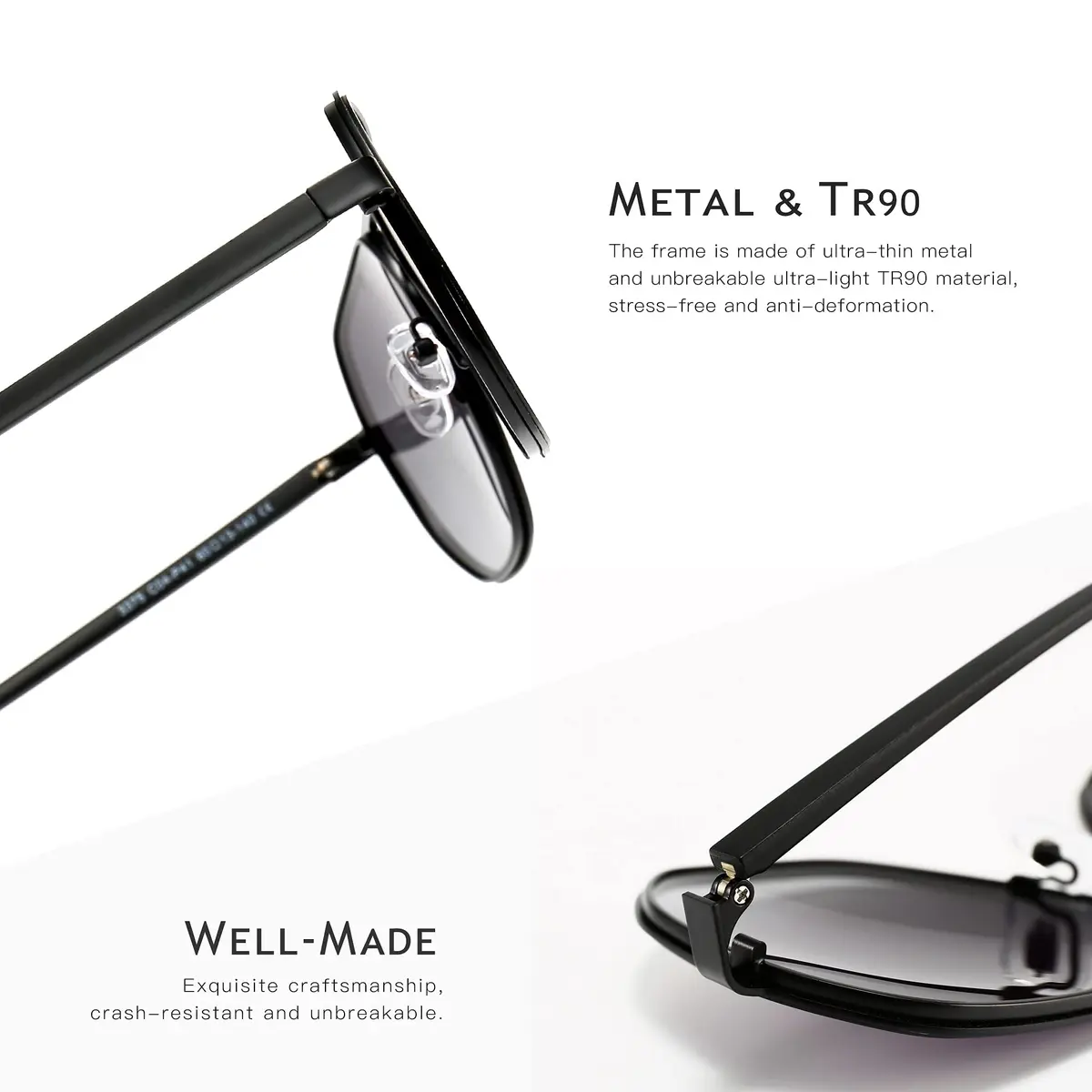 SUNGAIT Polygon Aviator Sunglasses for Men Polarized UV Protection | Trendy Square Sun Glasses - view 5