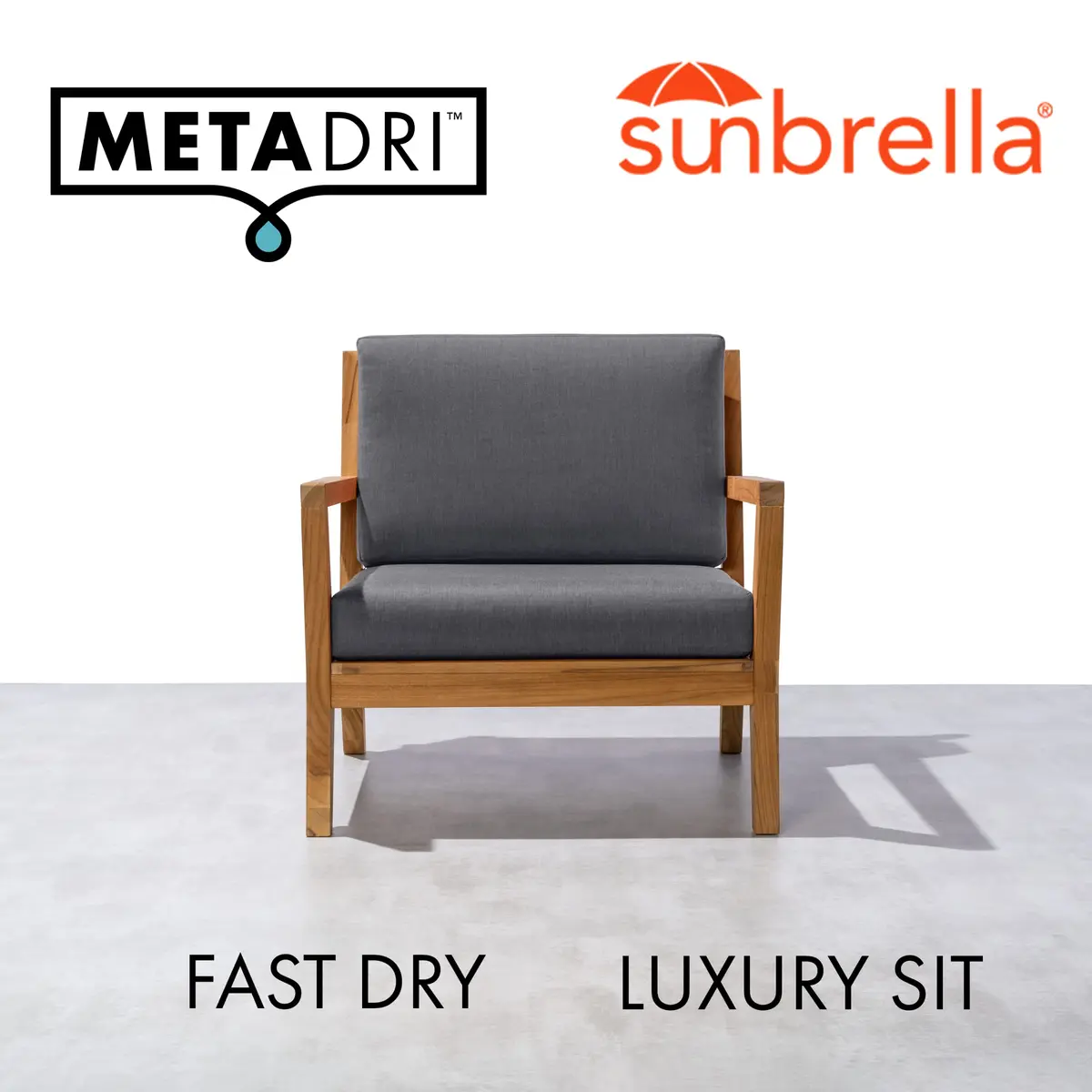 METADRI Deep Seat Patio Cushion 23" W x 24" D | Water-Resistant Sunbrella Fabric (120 chars) - view 2