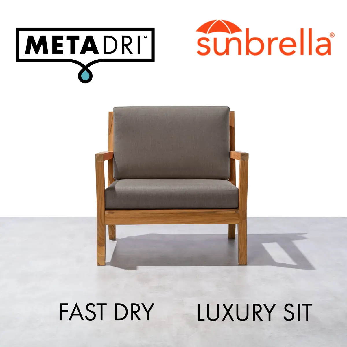 METADRI Deep Seat Patio Cushion 23" W x 24" D | Water-Resistant Sunbrella Fabric, Dries 50% Faster - view 2