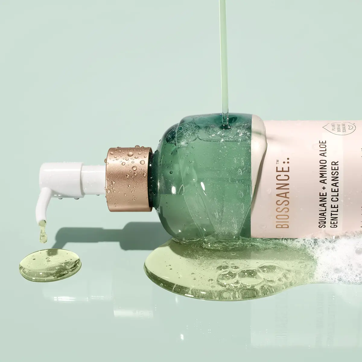 BIOSSANCE Squalane + Amino Aloe Gentle Face Wash 200ml | Hydrating Foaming Cleanser for Sensitive & Oily Skin - view 6