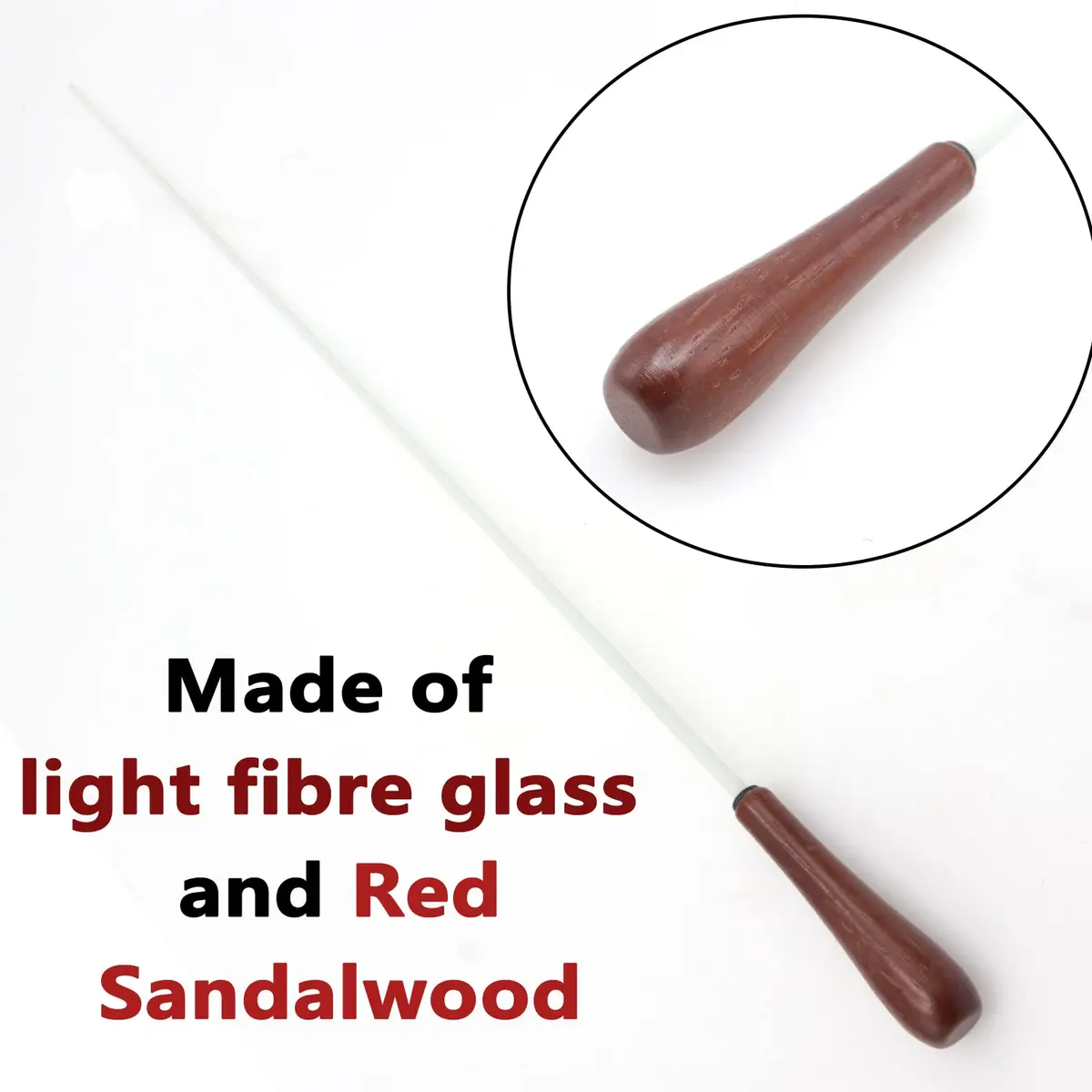 Cheerock Rosewood Handle Conducting Baton 15 Inch with Case | Balanced Weight for Precise Movements - view 6