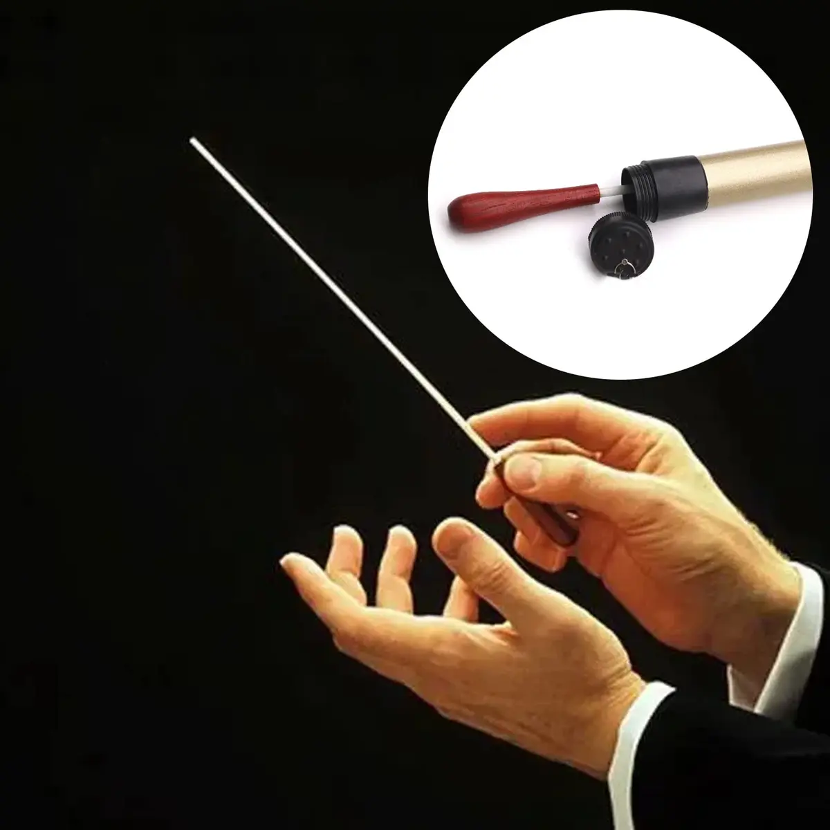 Cheerock Rosewood Handle Conducting Baton 15 Inch with Case | Balanced Weight for Precise Movements - view 7