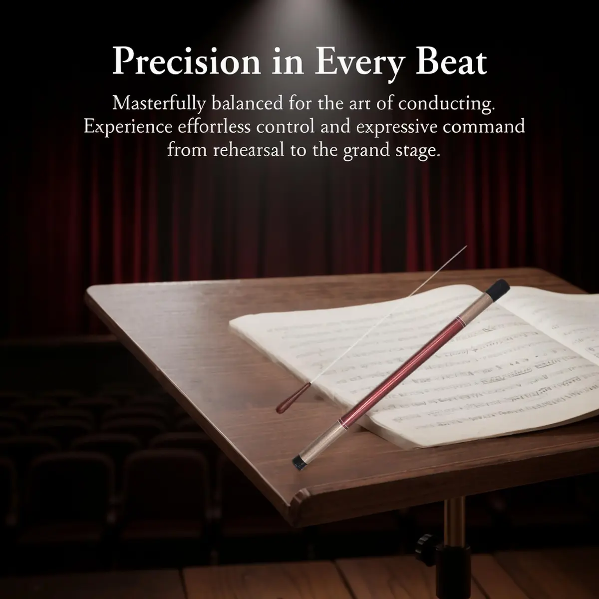 Cheerock Rosewood Handle Conducting Baton 15 Inch with Case | Balanced Weight for Precise Movements - view 3