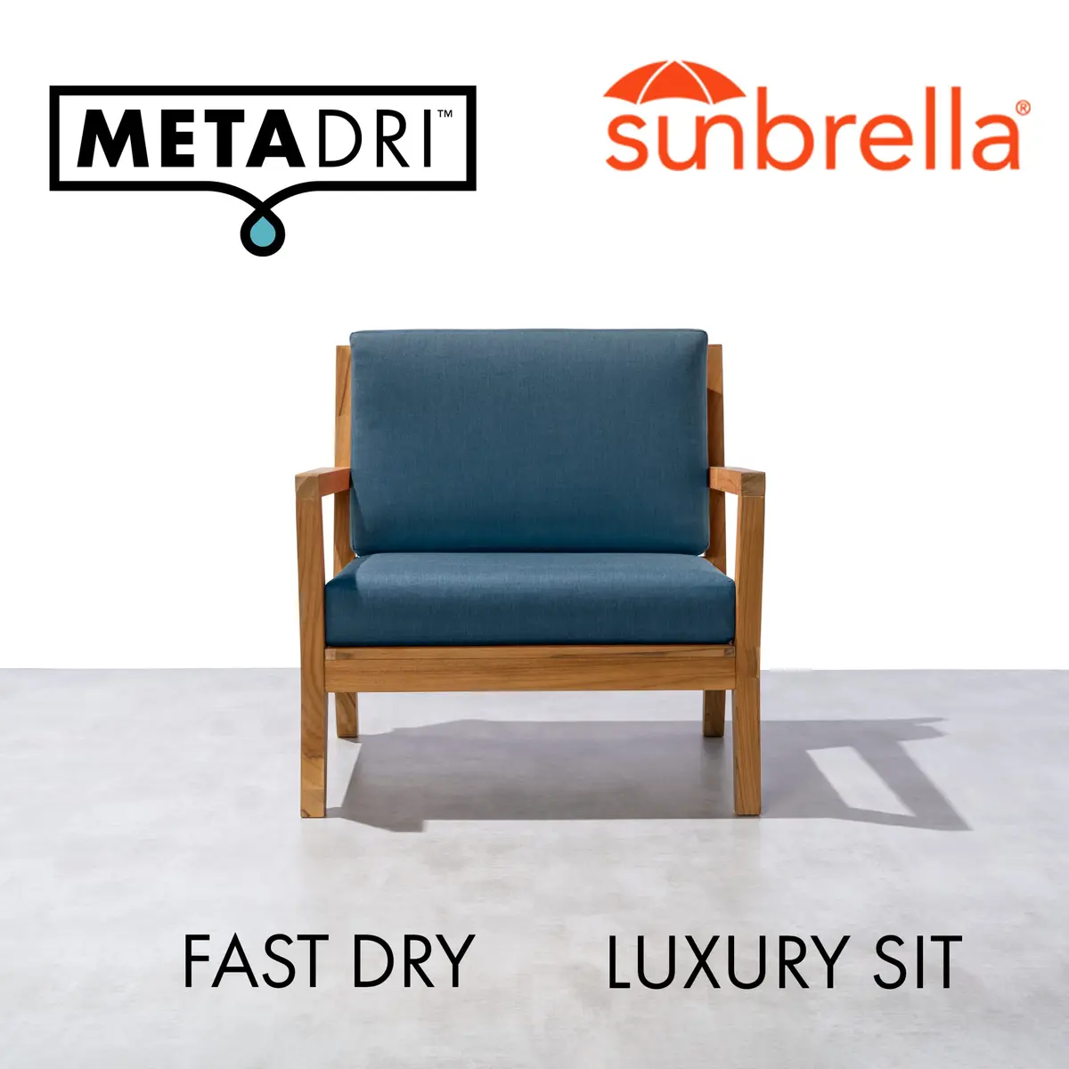 METADRI Deep Seat Patio Cushion 24x26 in Lagoon | Water & Fade Resistant - view 2