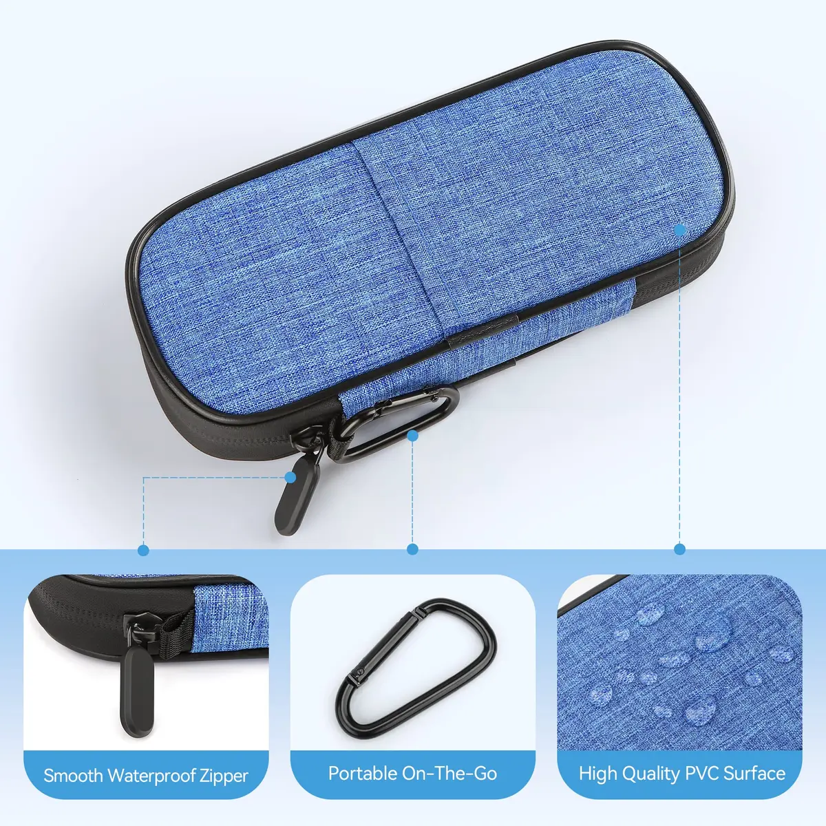 Gelozid Insulin Cooler Travel Case Blue | Compact, Insulated with 2 Reusable Ice Packs for Diabetic Supplies - view 4