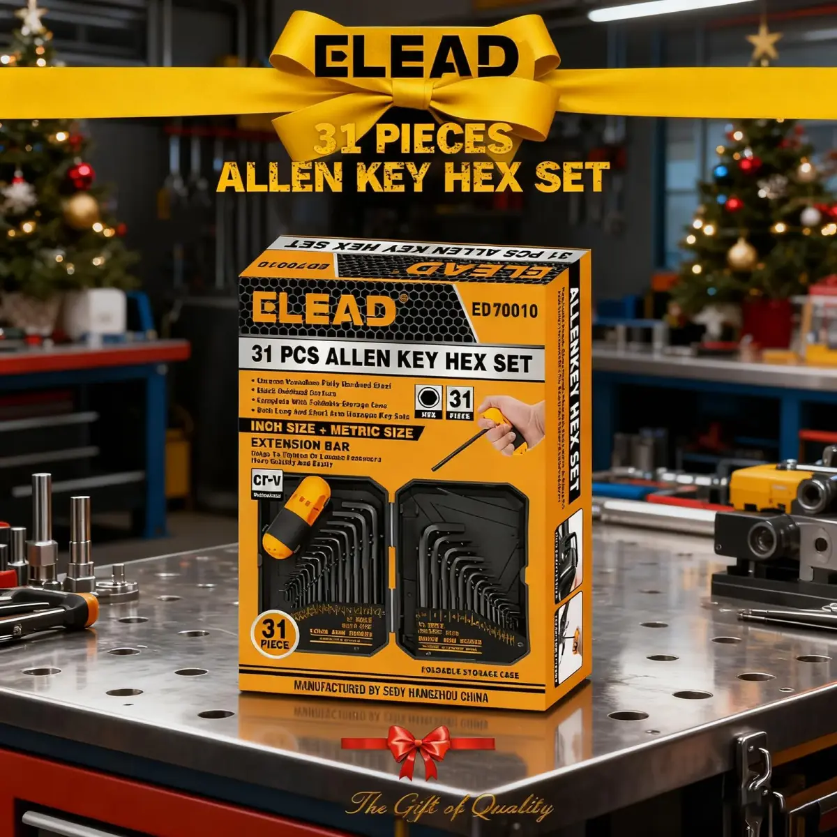 ELEAD 31-Piece Hex Key Set with Torque Handle, 0.7mm-10mm & 0.028"-3/8" | Heat-Treated Alloy Steel - view 9