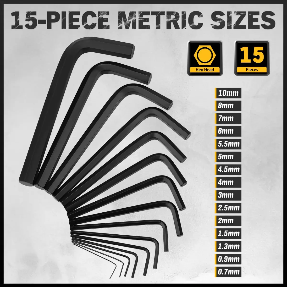 ELEAD 31-Piece Hex Key Set with Torque Handle, 0.7mm-10mm & 0.028"-3/8" | Heat-Treated Alloy Steel - view 3