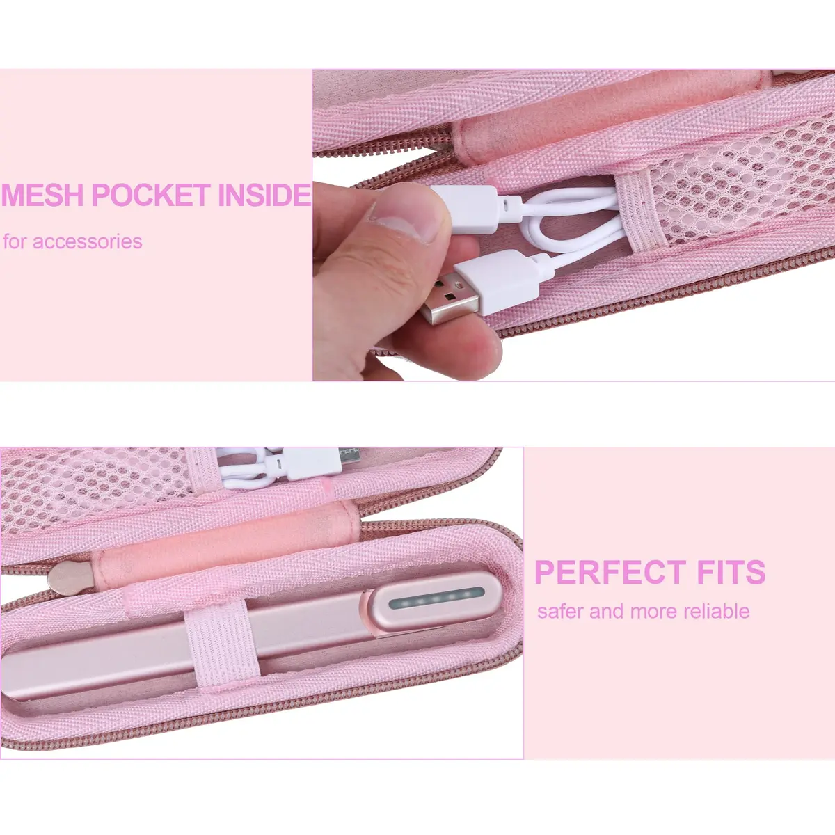 co2CREA Hard Carrying Case for SolaWave 4-in-1 Facial Wand, Pink | Shockproof Waterproof Travel Storage - view 6