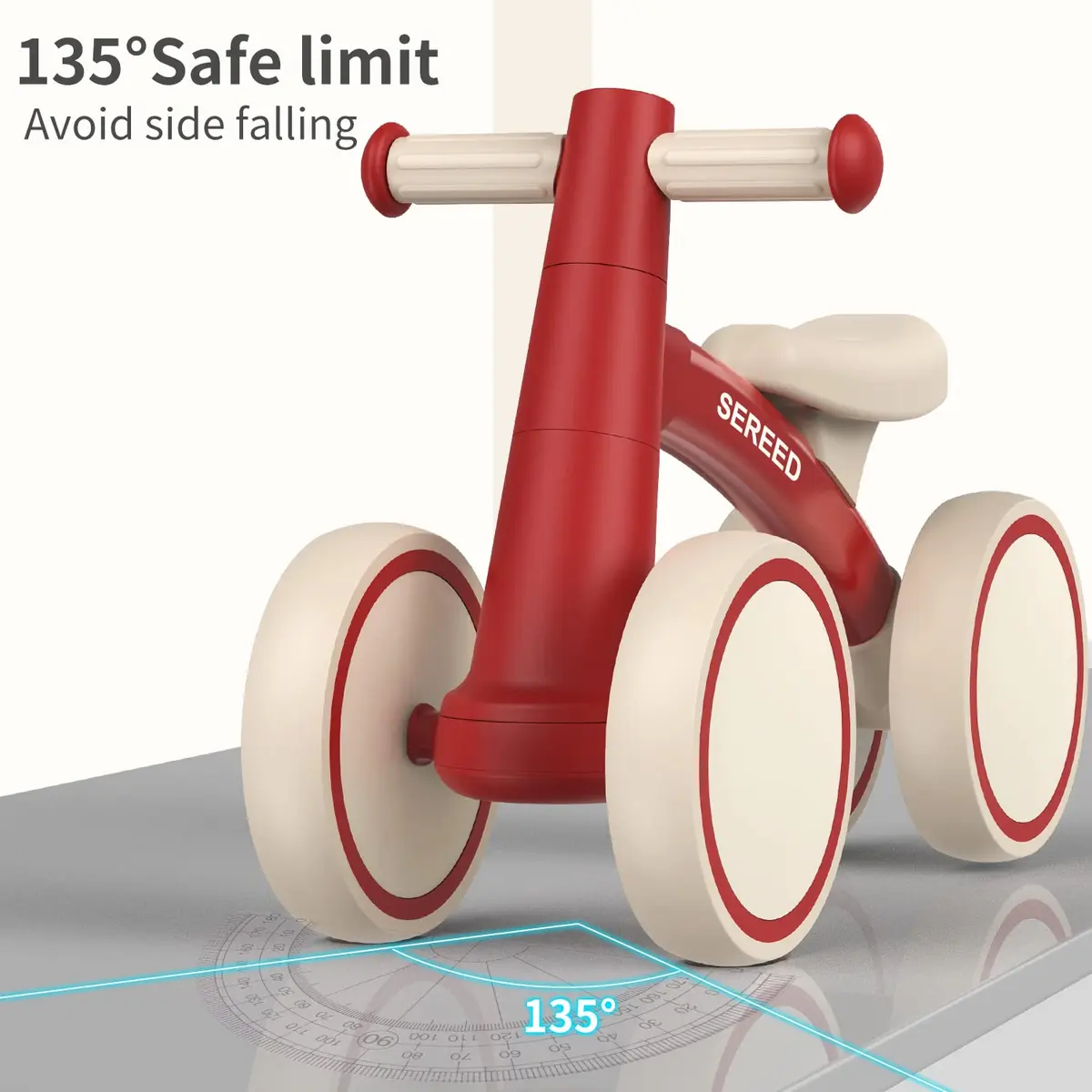 SEREED Baby Balance Bike Red 10 inches (25.4 cm) | First Birthday Gift Toy for Toddlers 12-24 Months - view 7