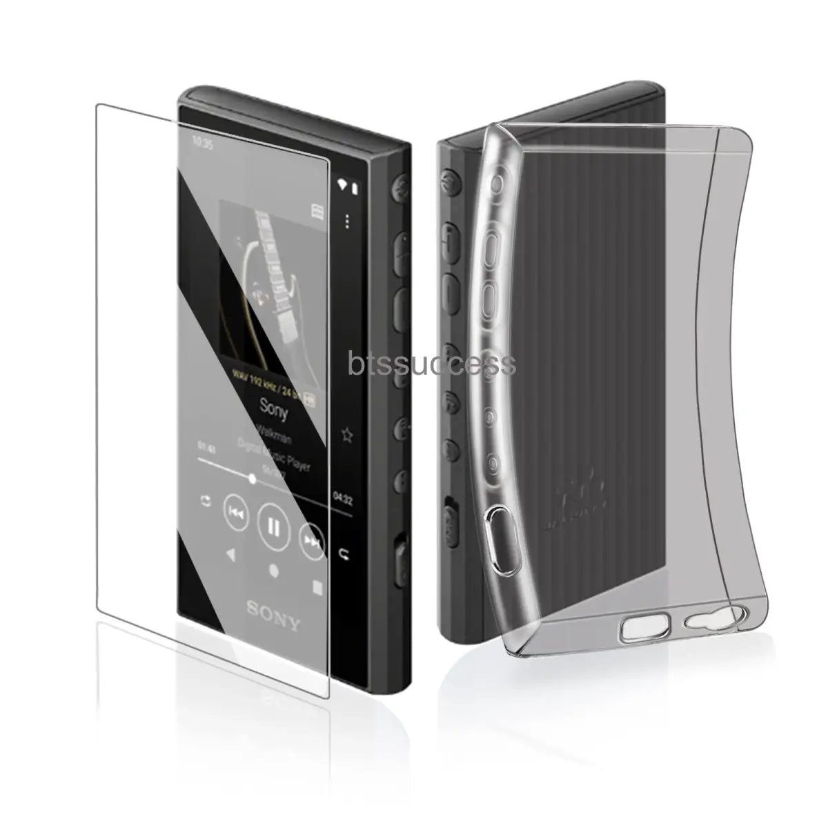 AudioPartner Soft Clear TPU Protective Shell Case with Tempered Glass for Sony Walkman NW-A300 Series NW-A306 NW-A307 | Grips & Protects Player - main product image