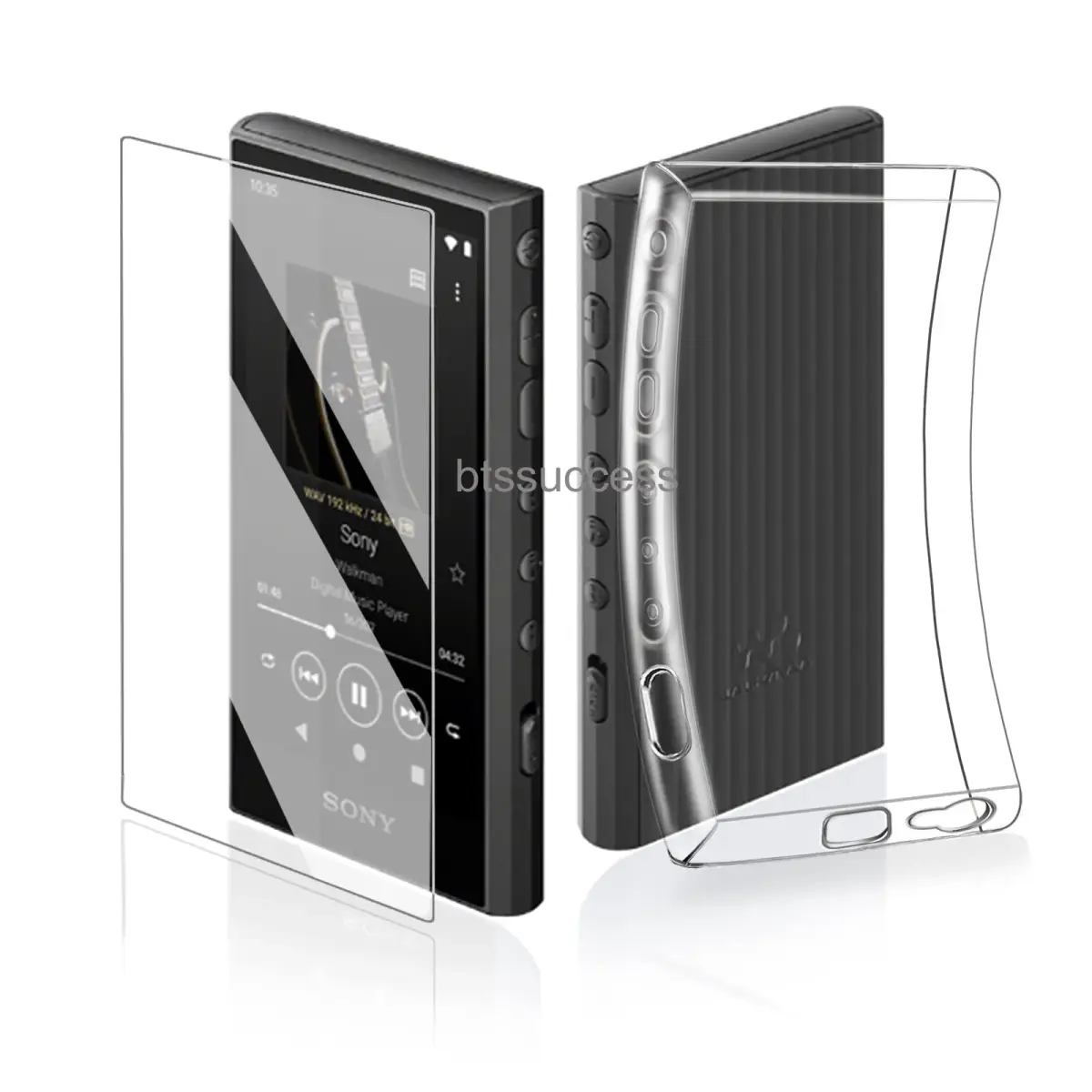 AudioPartner Soft Clear TPU Protective Shell Case with Tempered Glass for Sony Walkman NW-A300 Series NW-A306 NW-A307 | Protects Against Scratches and Dust - main product image