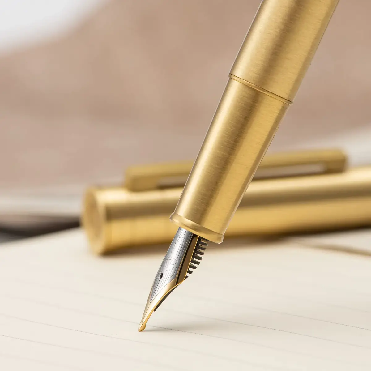 Asvine 1861 Brass Fountain Pen with Long Blade Nib, Classic Design, Smooth Writing, Converter & Metal Case Set | 0.7-0.9 mm - view 7