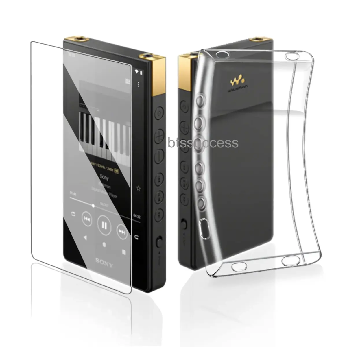 AudioPartner Soft Clear TPU Protective Shell Skin Case Cover for Sony Walkman NW-ZX700 NW-ZX706 NW-ZX707 with Tempered Glass | Protects from Scratches and Drops - main product image