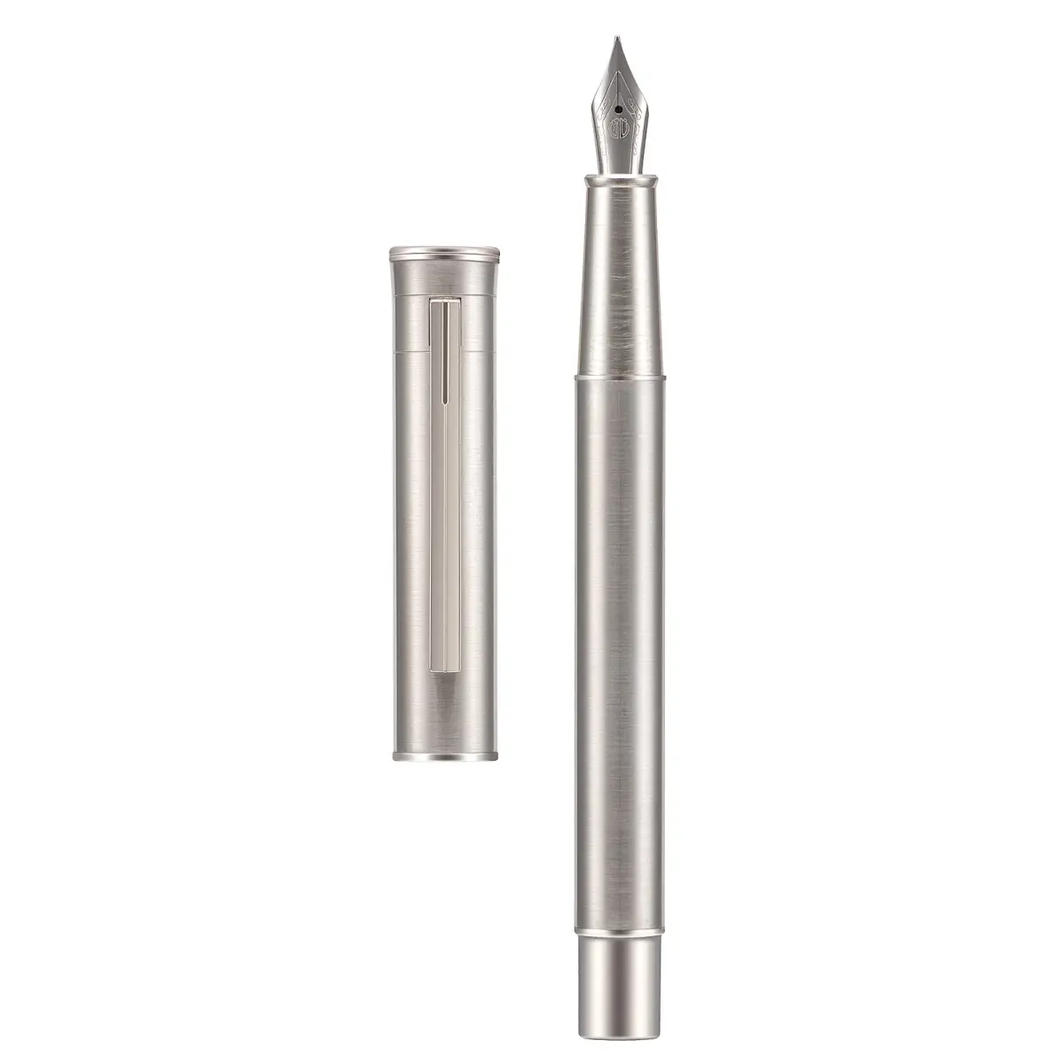 Asvine 1861 Stainless Steel Fountain Pen with Long Blade Nib & Metal Case | Smooth Writing for Professionals - main product image